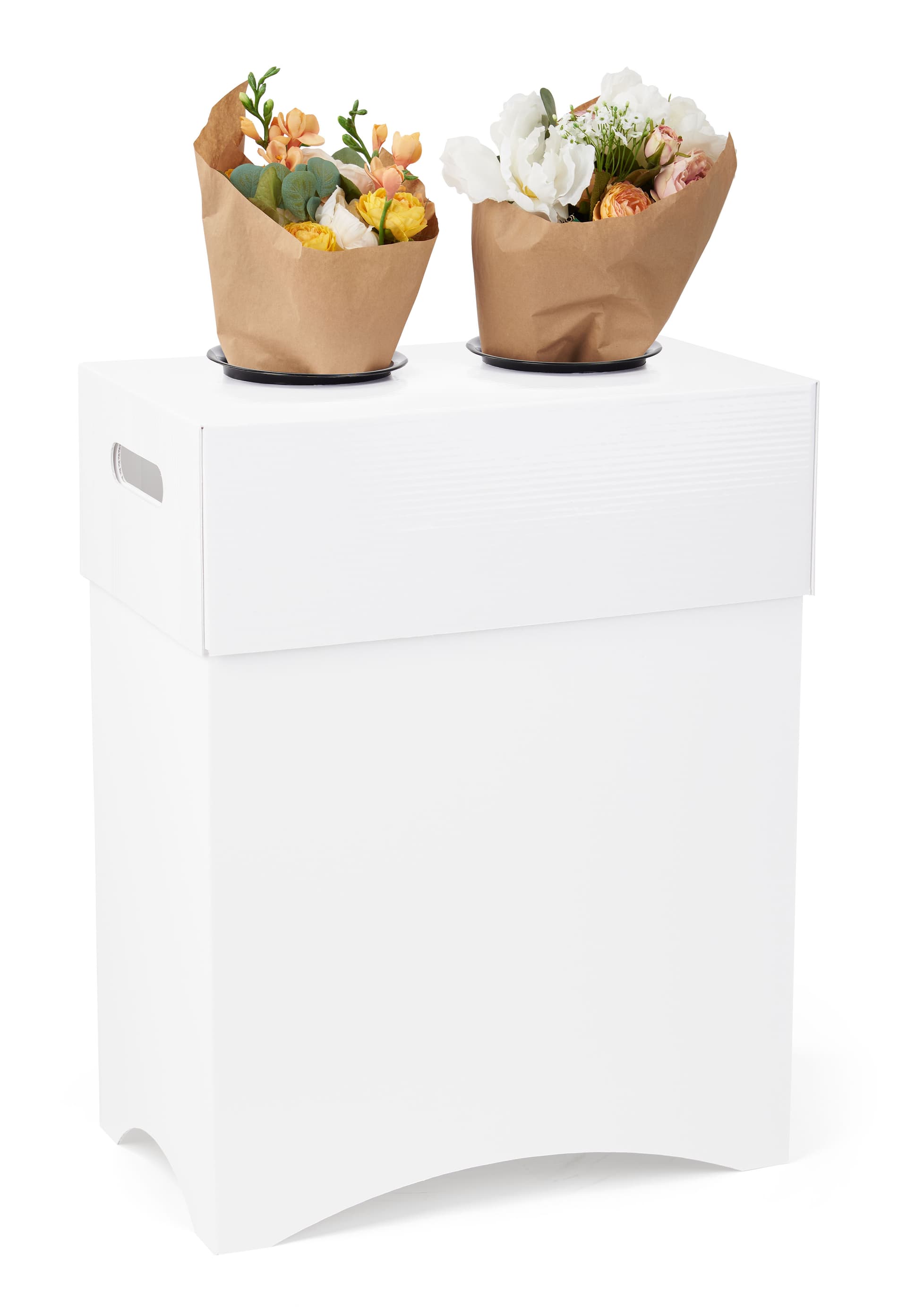 Retail flower display stands with no tool assembly