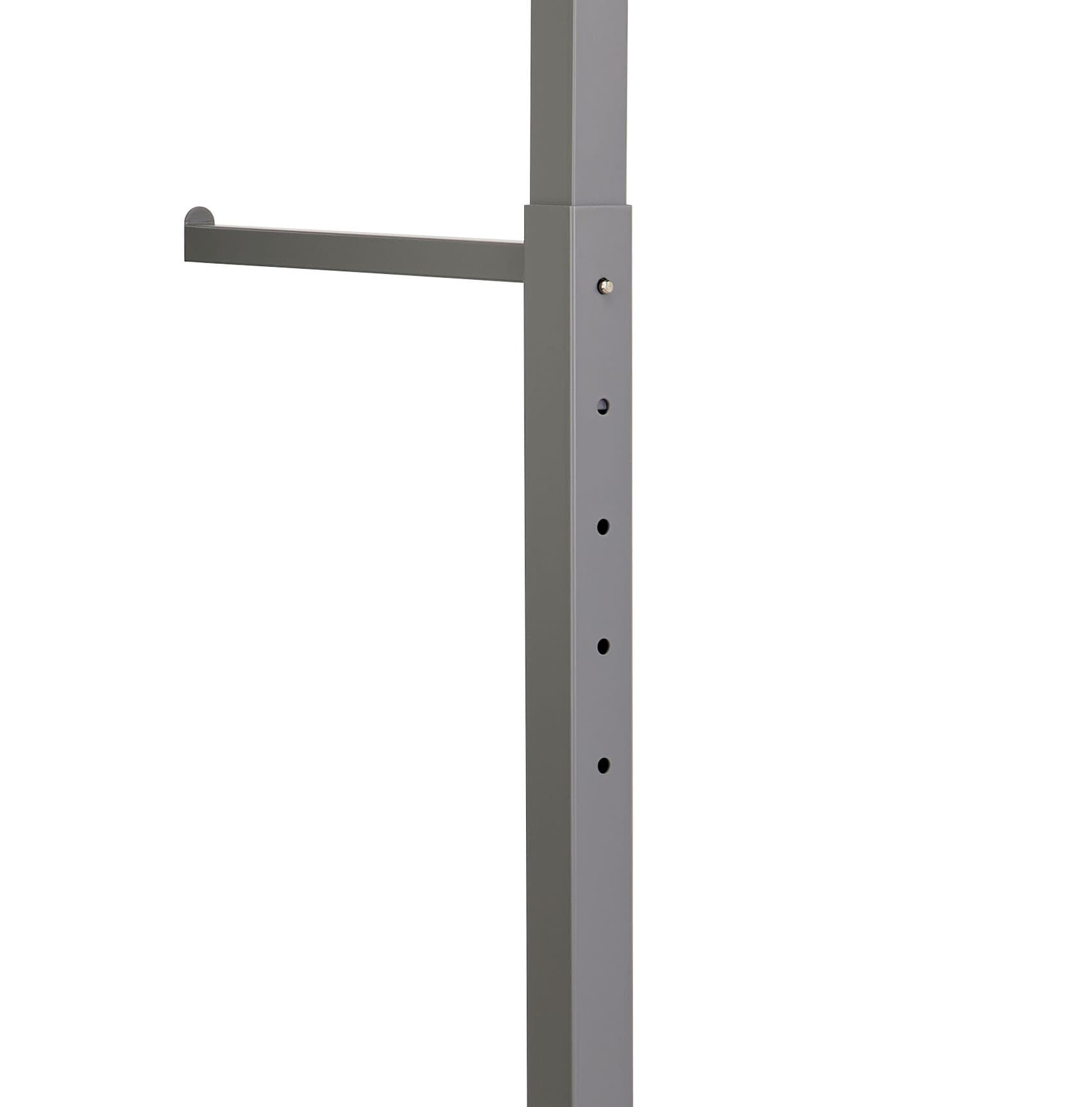 Boutique clothing rack with push pins for easy adjusting 