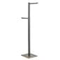 Clothing Rack w/ Steel Hanging Bars, Wood Grain MDF Base & Height Adjustable - Gray