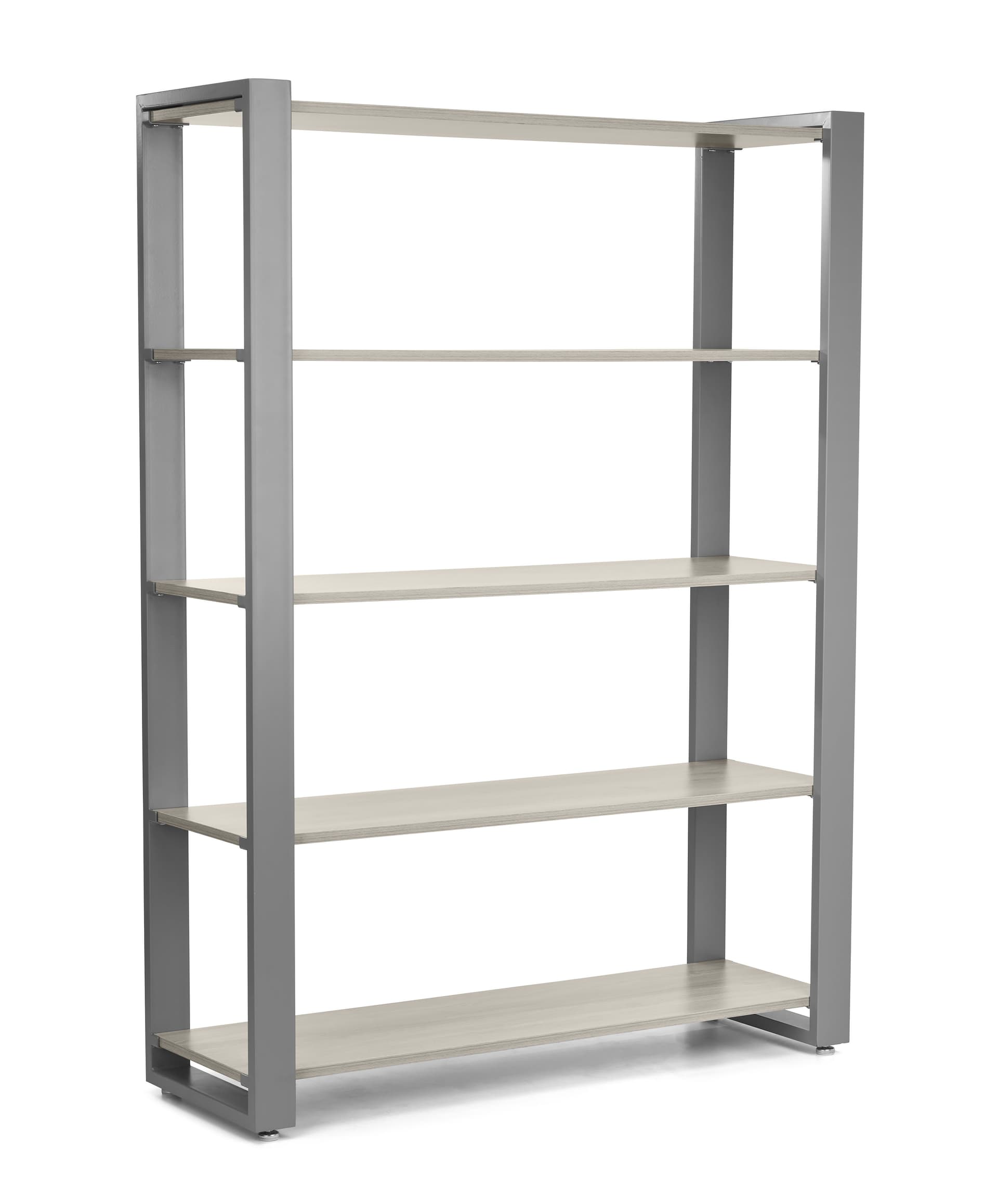 Modern retail display shelving with open frame design