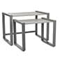 Nesting Display Tables w/ Faux Wood Grain Finish, Rectangular, Set of 2 - Gray