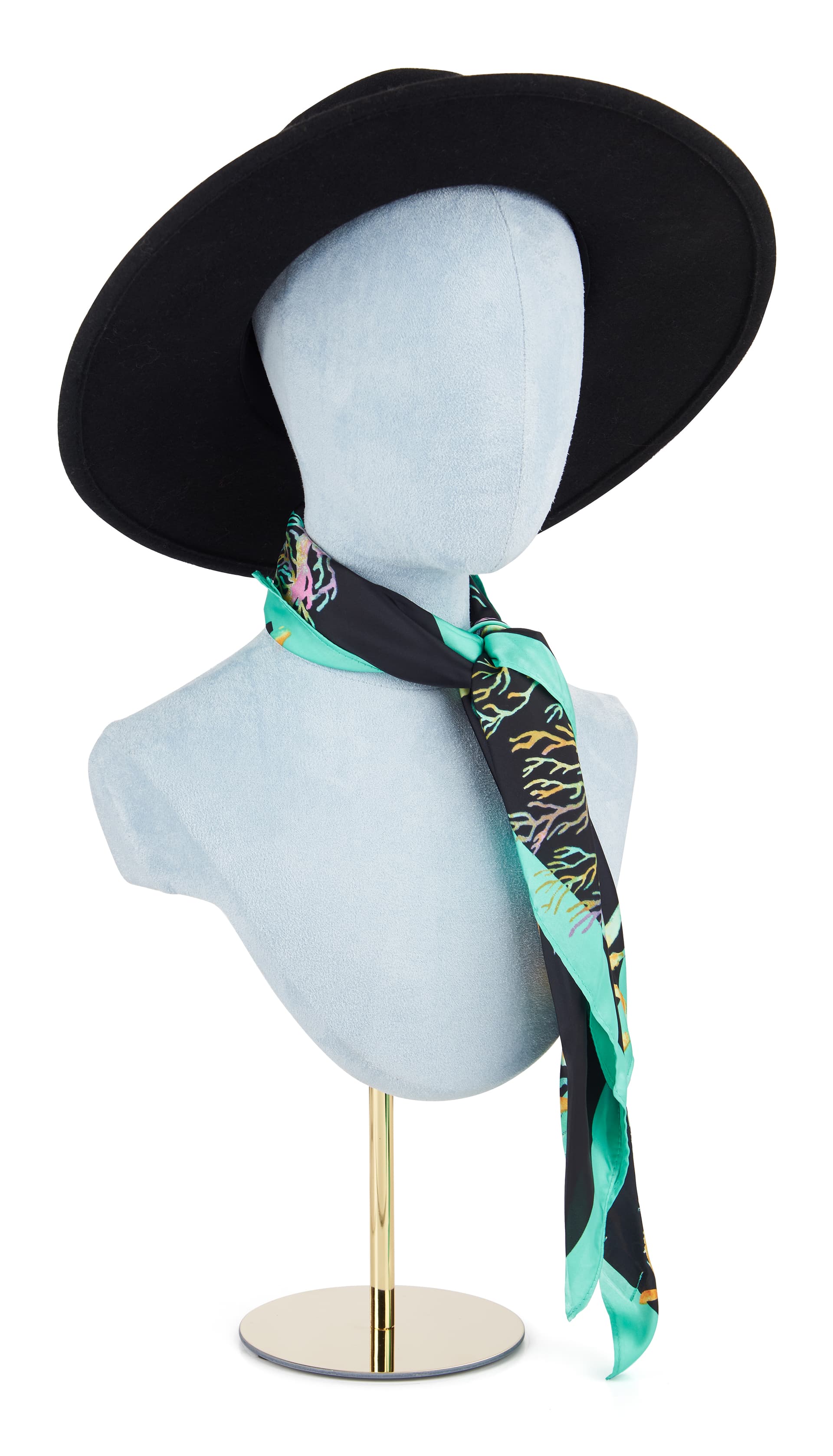 Jewelry head bust display with four vibrant colors