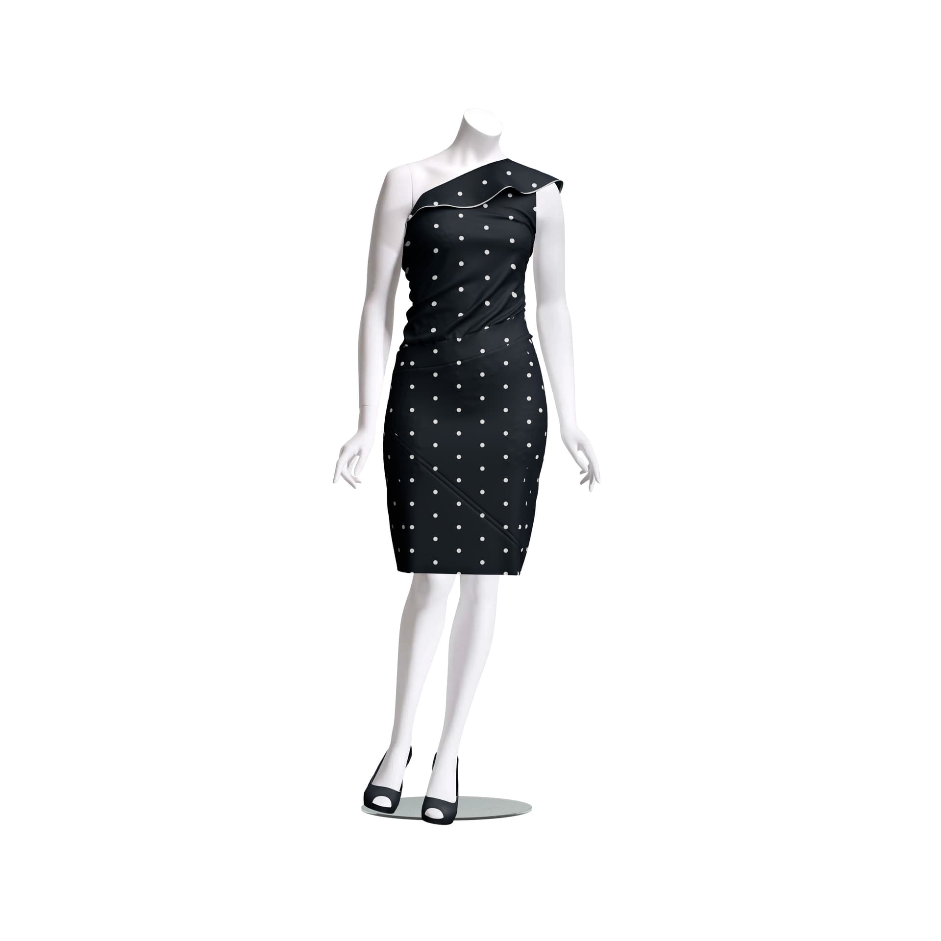 Headless female mannequins with glass base