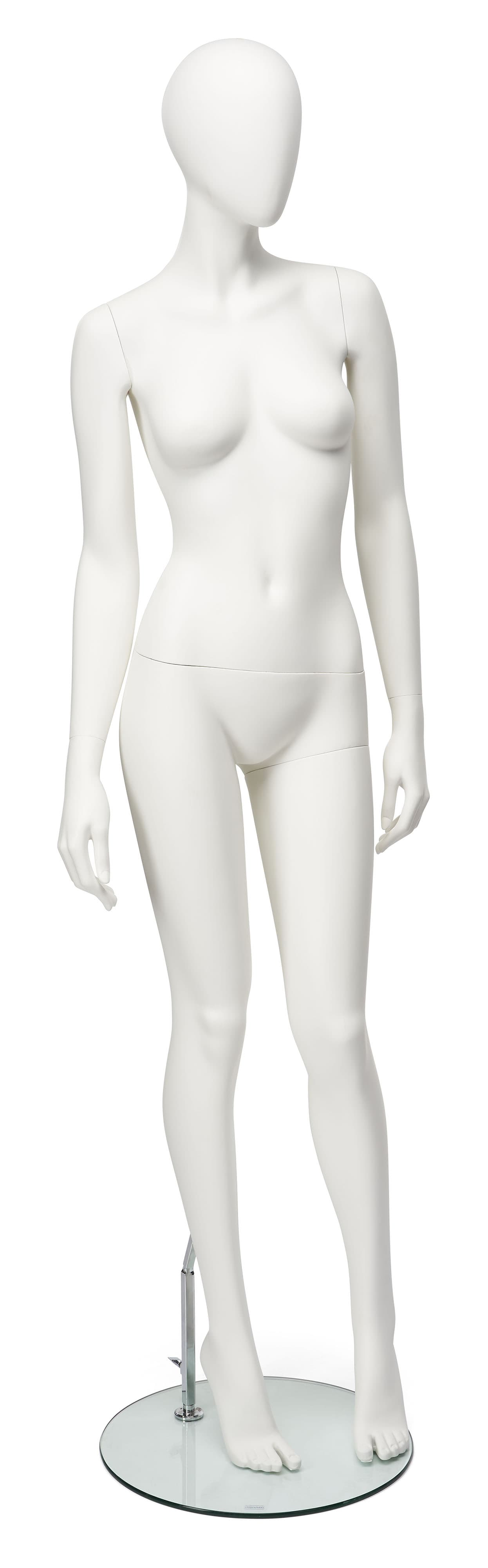 Abstract female mannequin with matte white finish 