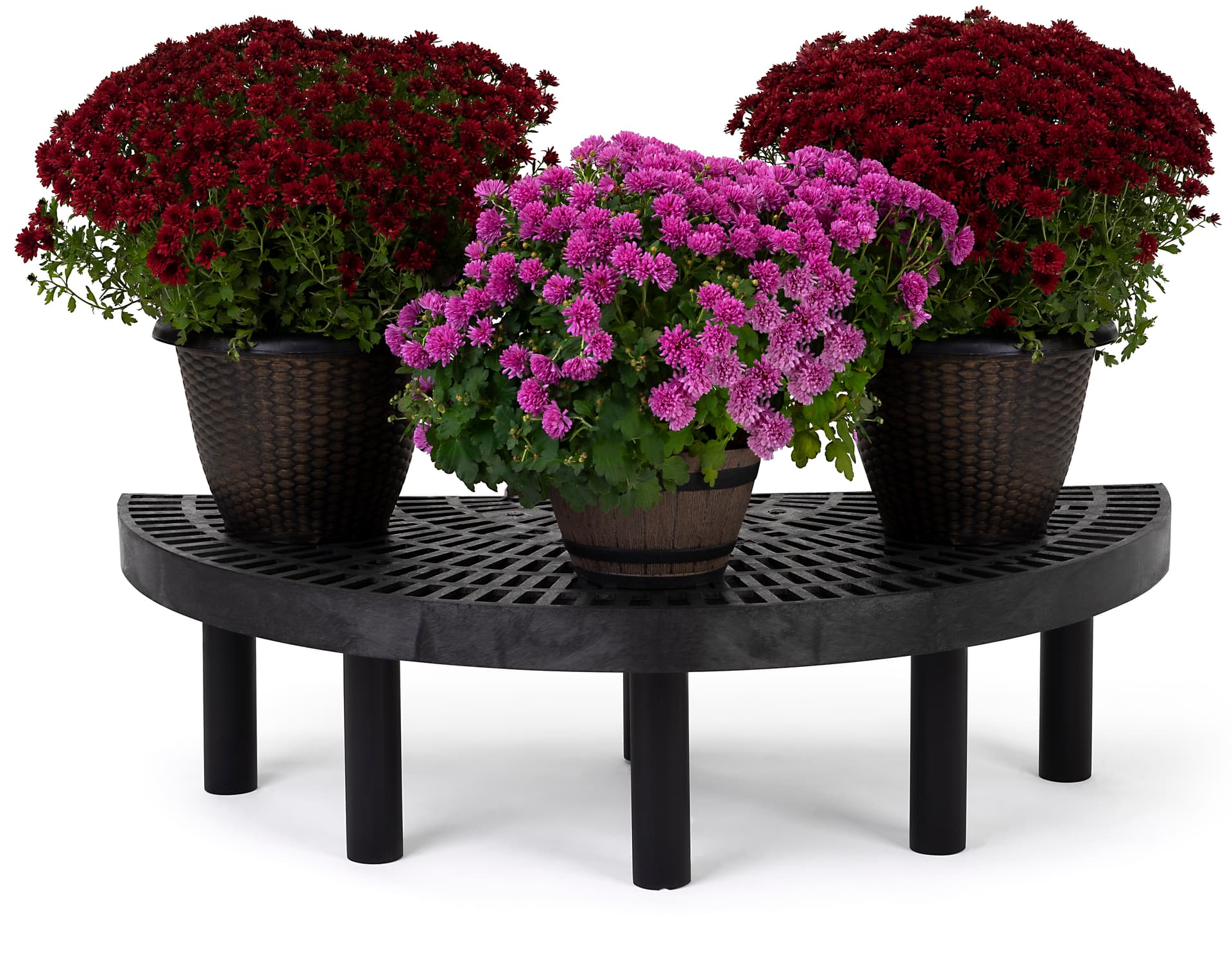 Single level half round endcap display weighs 17 pounds 