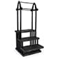 36"w Garden Center Shelving Display with Plant Hanger, Weatherproof, 3-Tiers - Black 