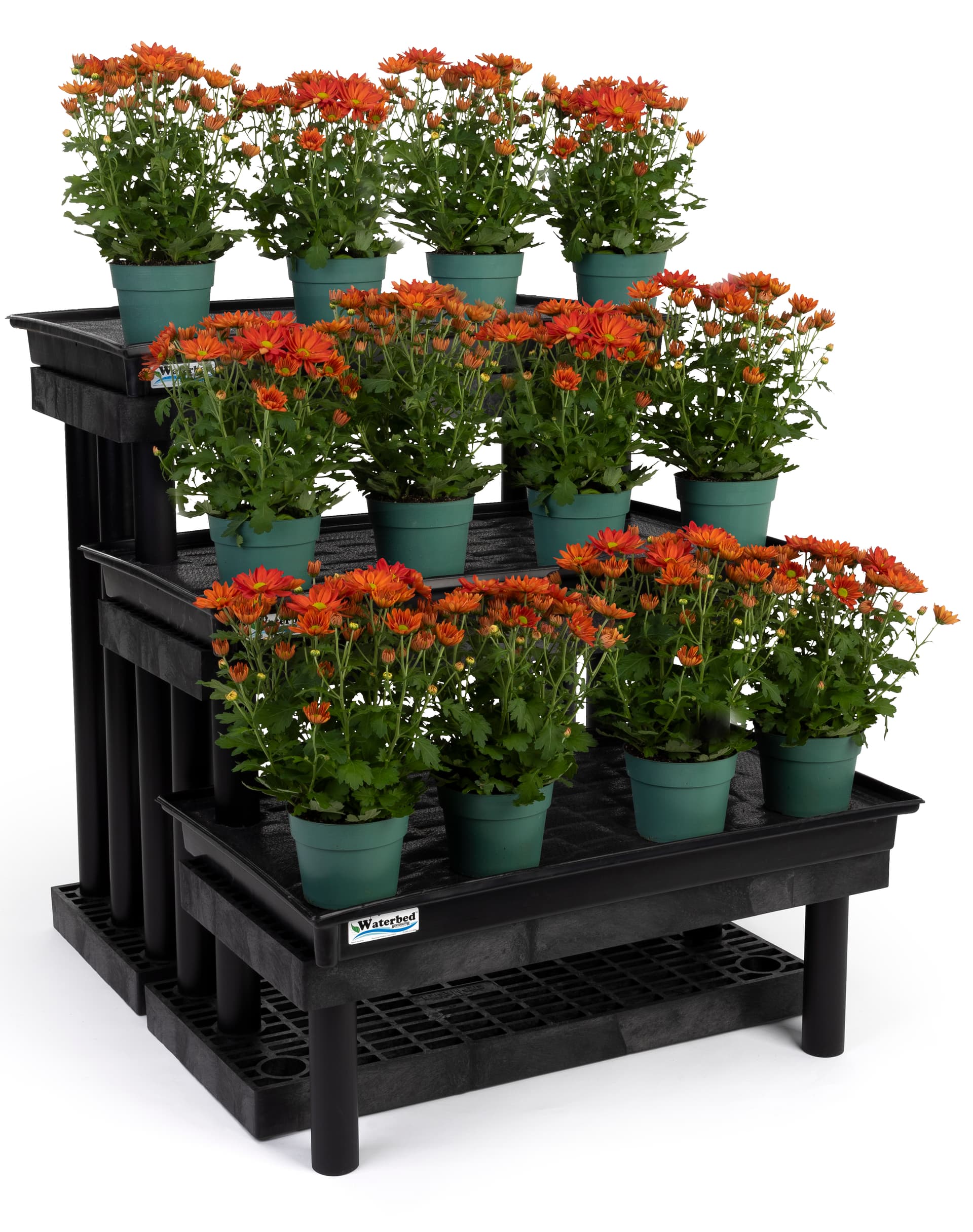 36 inch tall 3 tier plastic garden center display rack with polyethylene construction