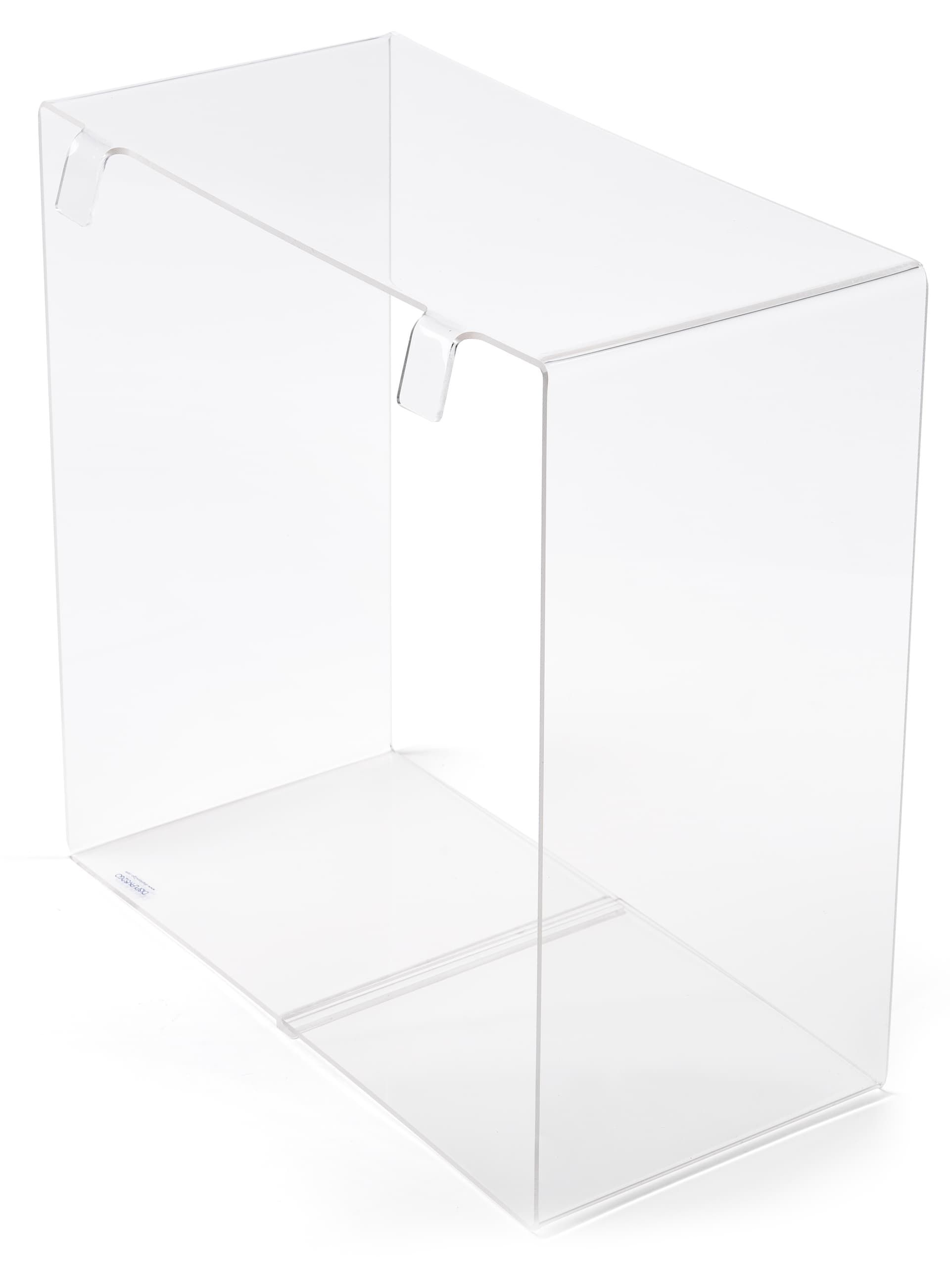 multi-purpose acrylic display cube for gridwall with one eighth inch thick construction 