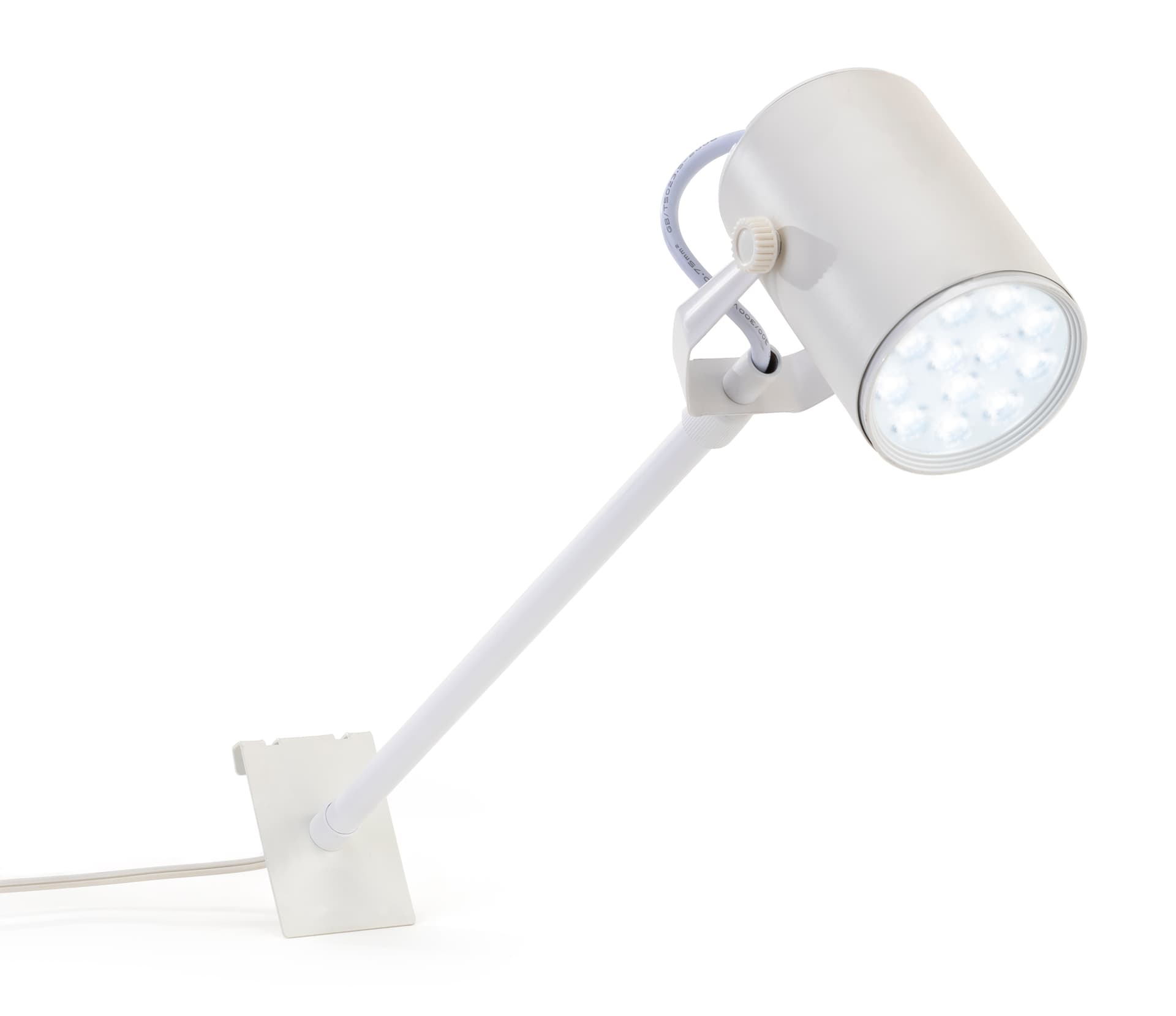 Gridwall display light with LED bulbs
