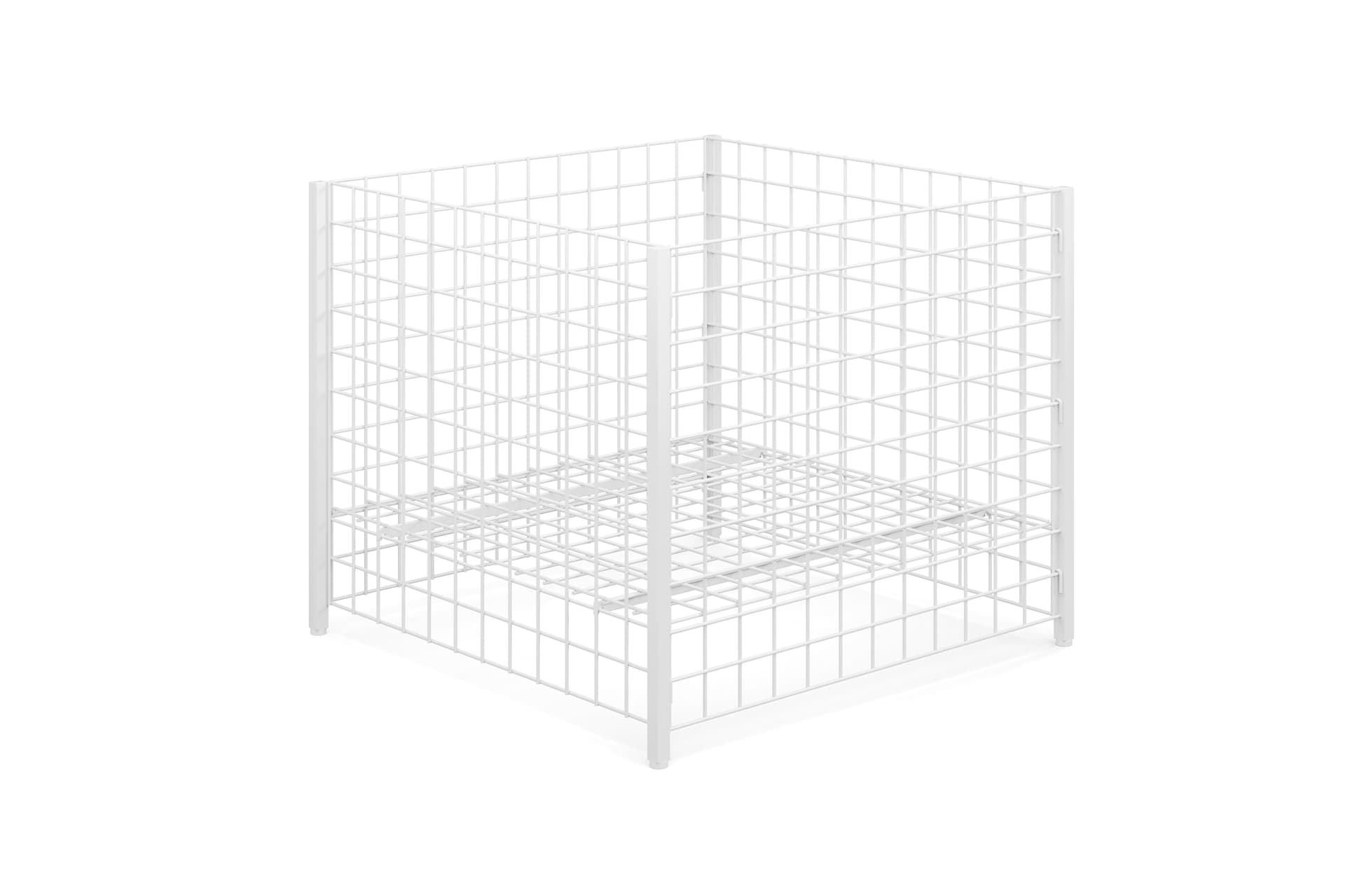 Wire dump bins with grid design