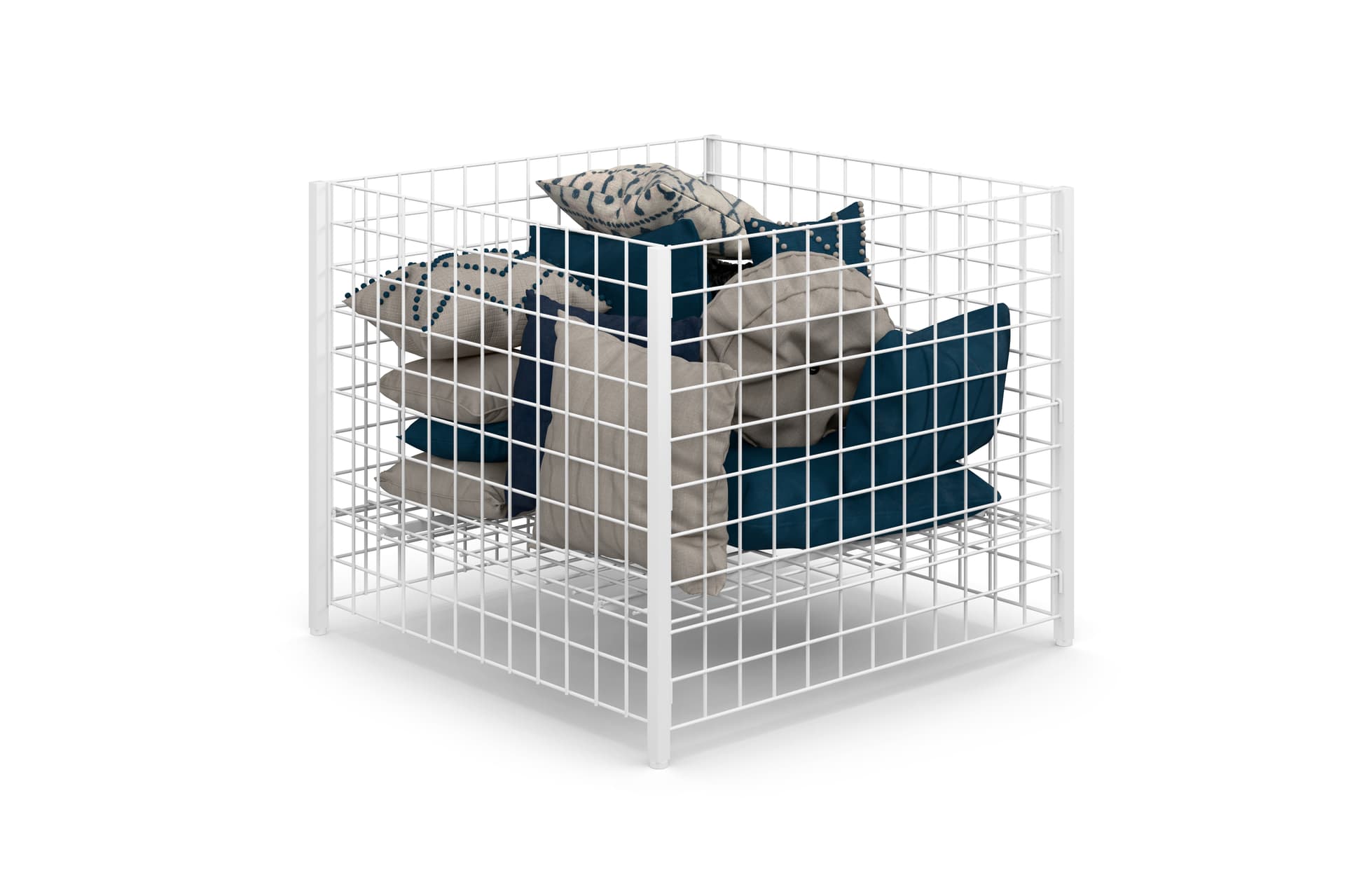 Wire dump bins for bulk merchandise