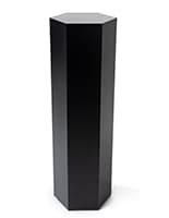 Hexagon retail pedestal made of heavy duty laminated particle board