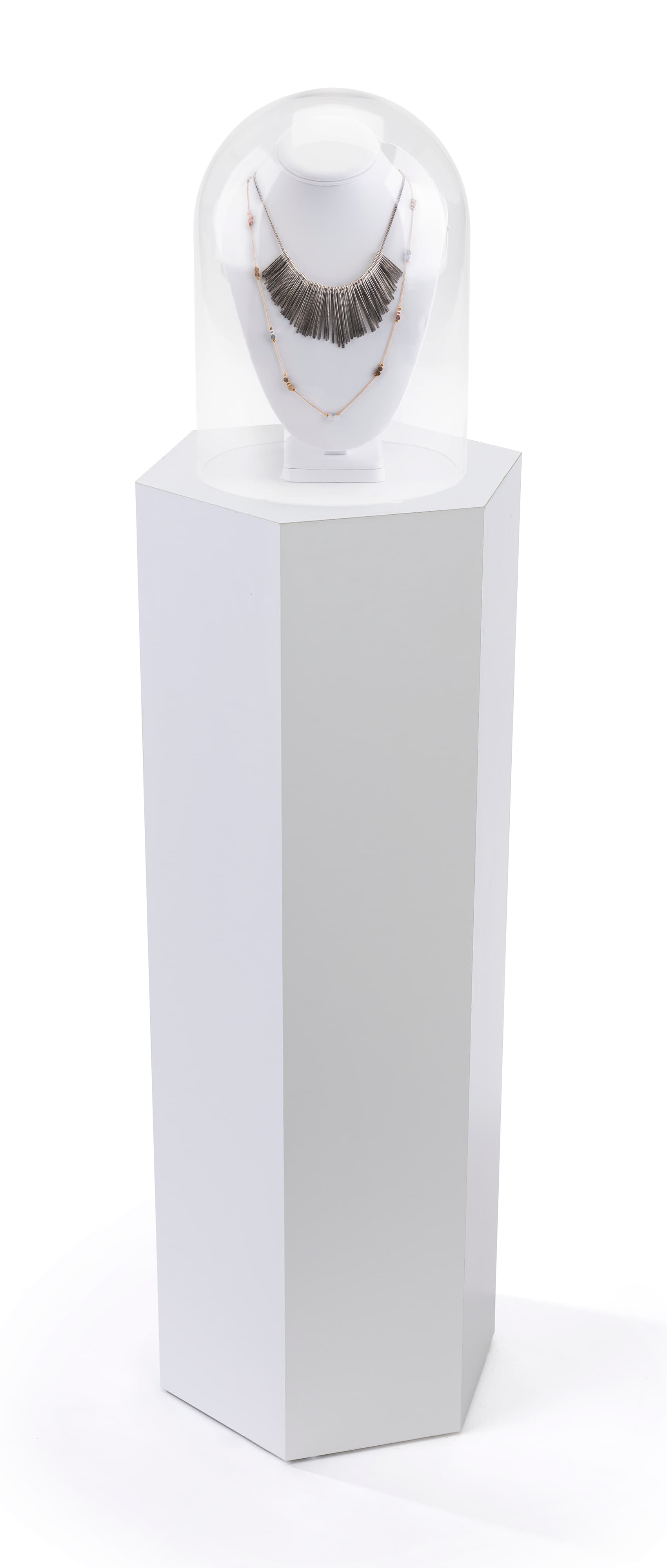Hexagonal display pedestal with 50 pound max weight capacity