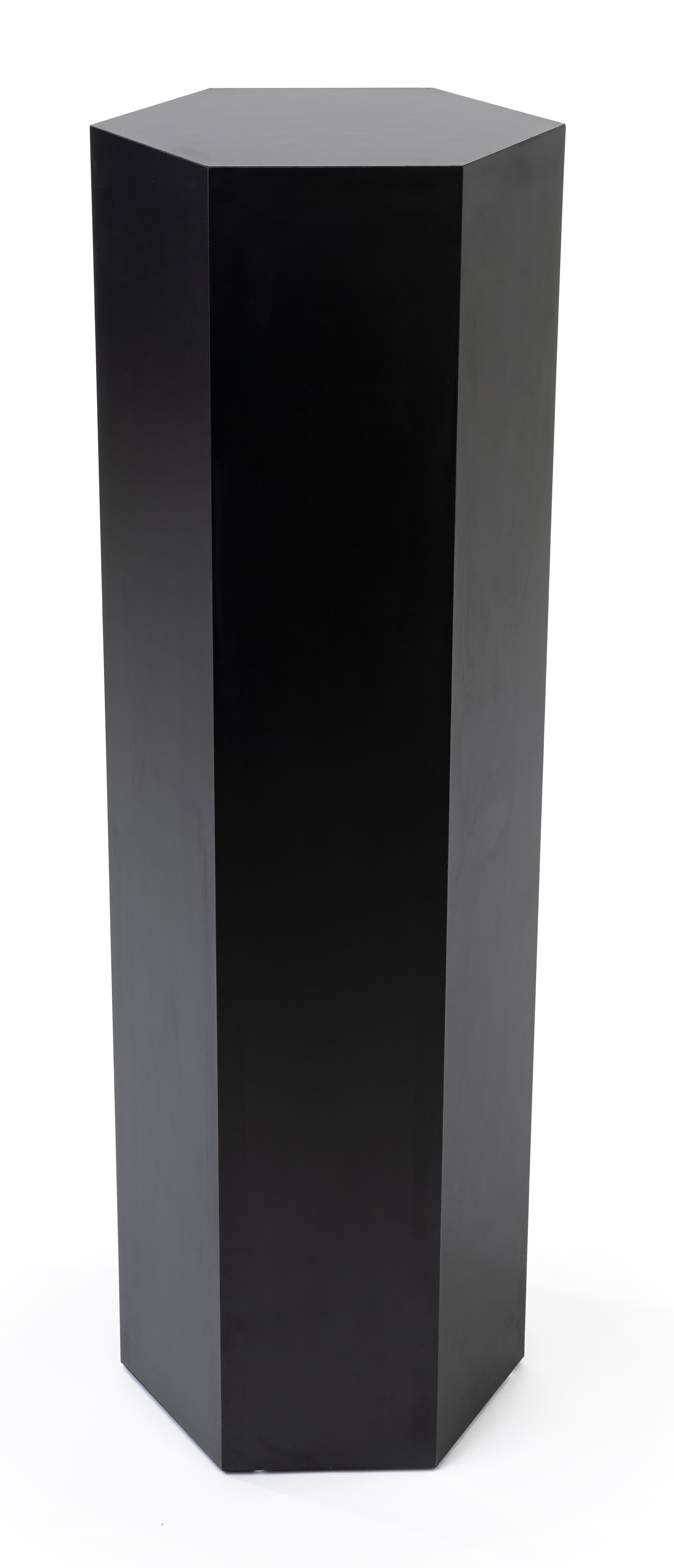 Hexagon retail pedestal with floor standing placement style