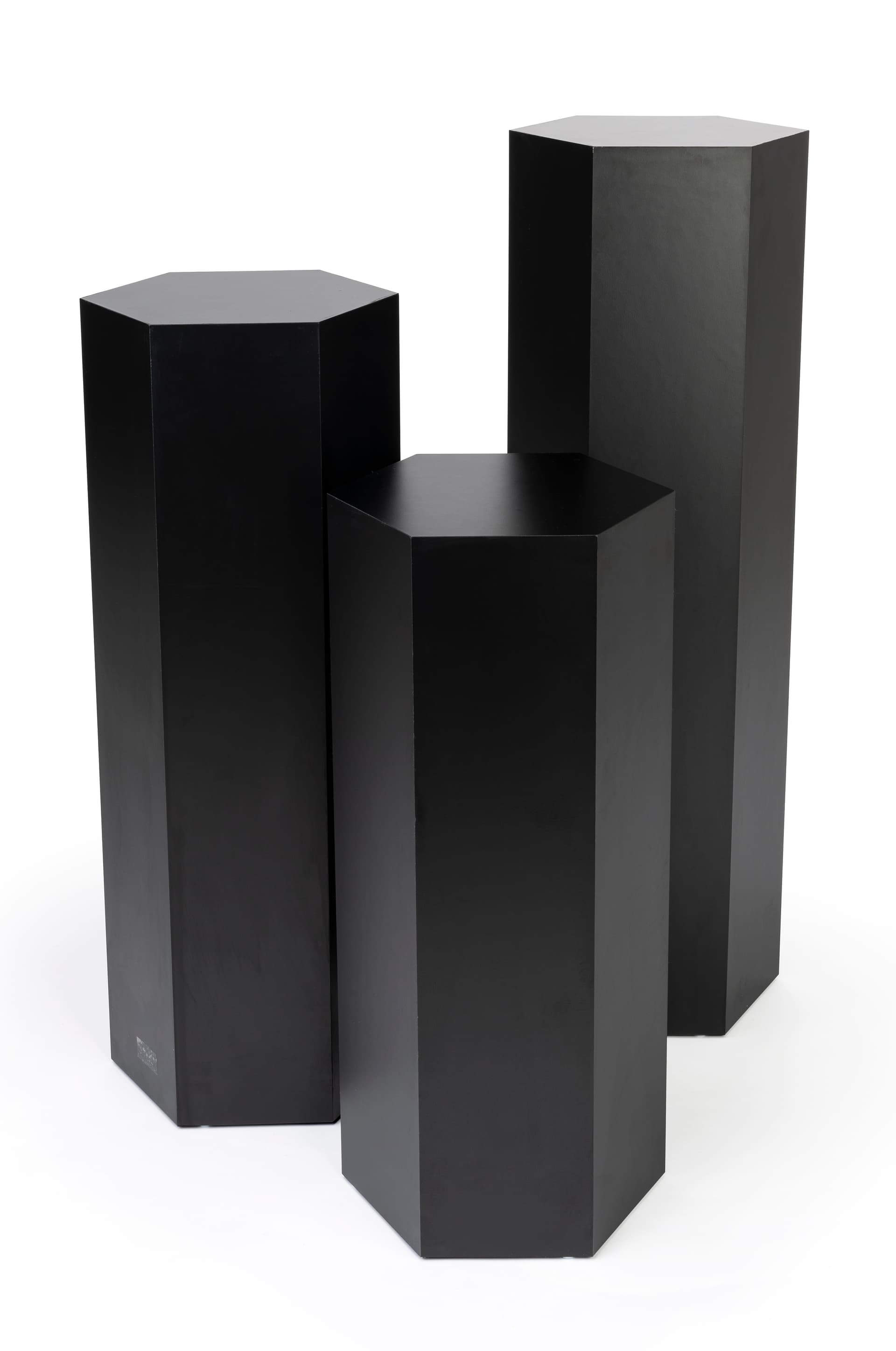 Hexagon retail pedestal with various size options