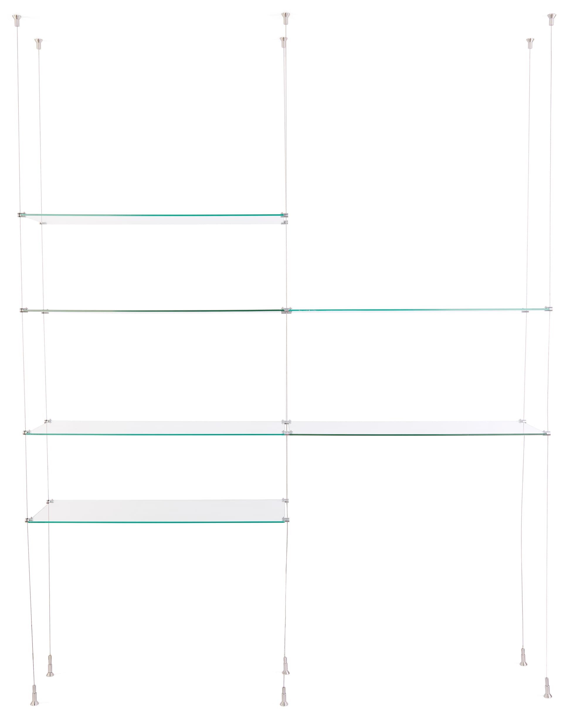 Glass shelves for SMHGSET4 cable shelving system with 8.8 pound weight capacity per shelf