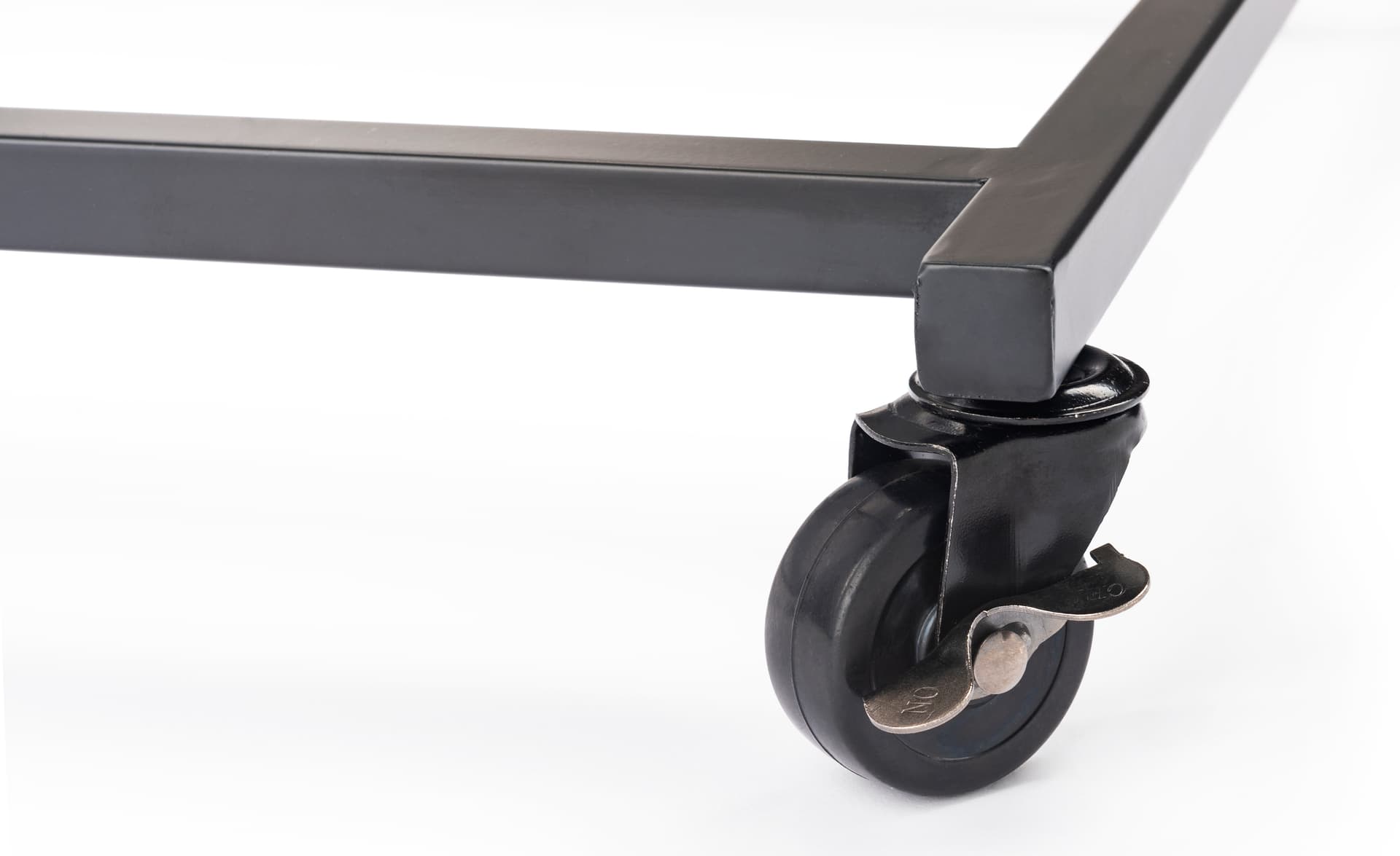 Flower bucket display stand with two locking wheels
