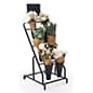 20"w Rolling Flower Display Rack w/ Powder-Coated Frame, Six Plastic Buckets - Black