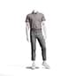 Headless Mannequins w/ Glass Base, Standing Poses, Male - White