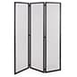 Display Screen w/ Three Panels, 45" W x 72" H, Iron Mesh Retail - Black