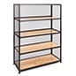  Shelving Unit w/ Five Shelves, 40" W x 60" H, Oak and Iron - Black