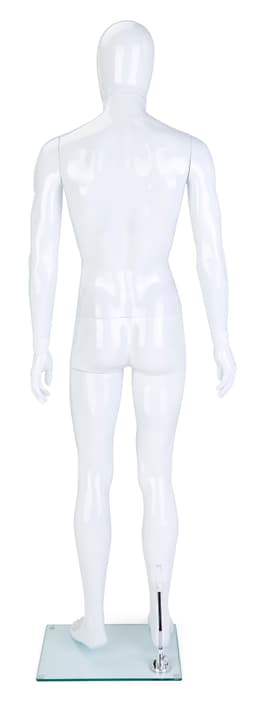 Displays2go Glossy White Full Body Male Mannequin - Fiberglass, Removable Limbs, 75" Height