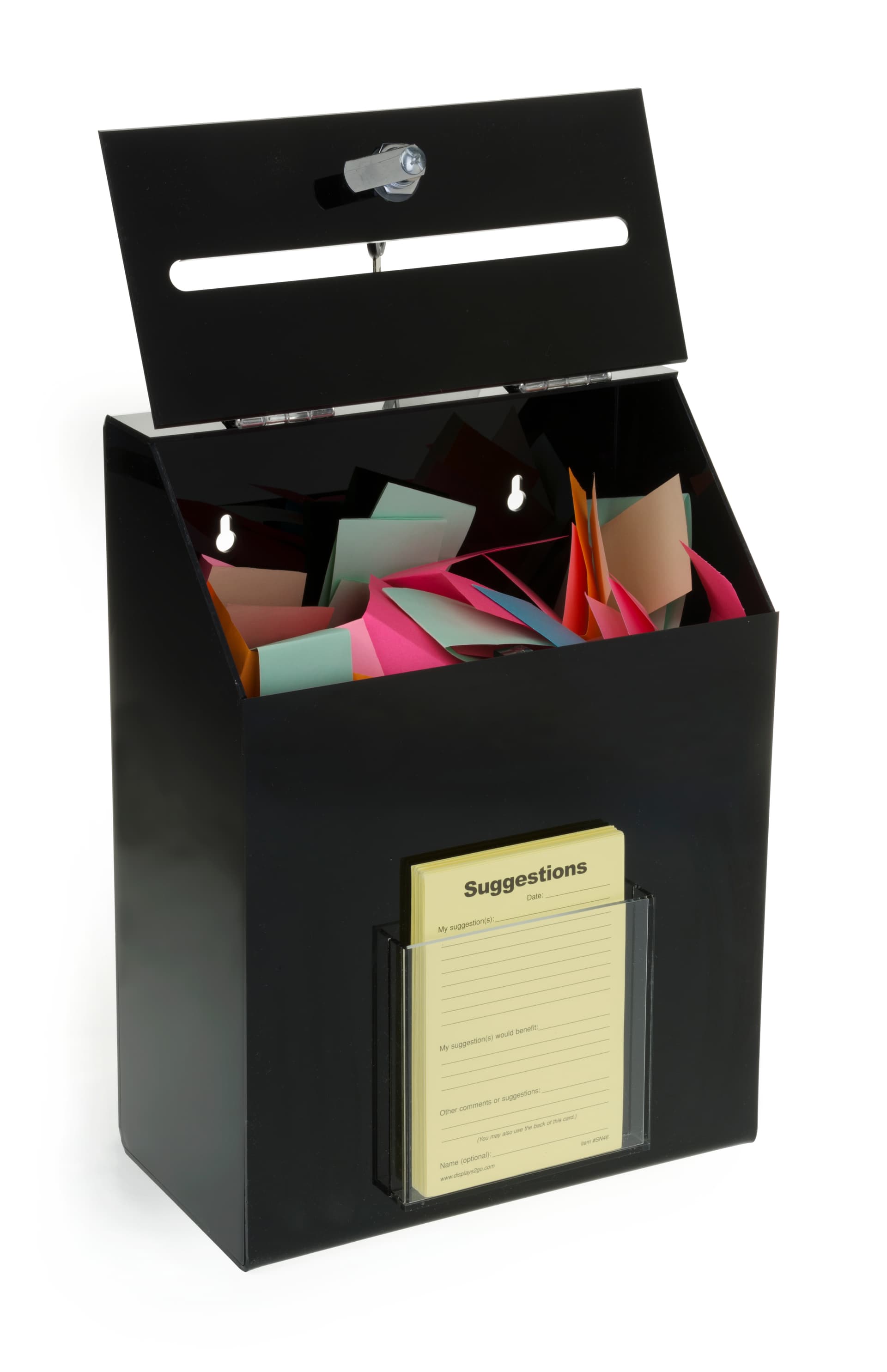 Black Recycled Acrylic Suggestion Box with lockable features