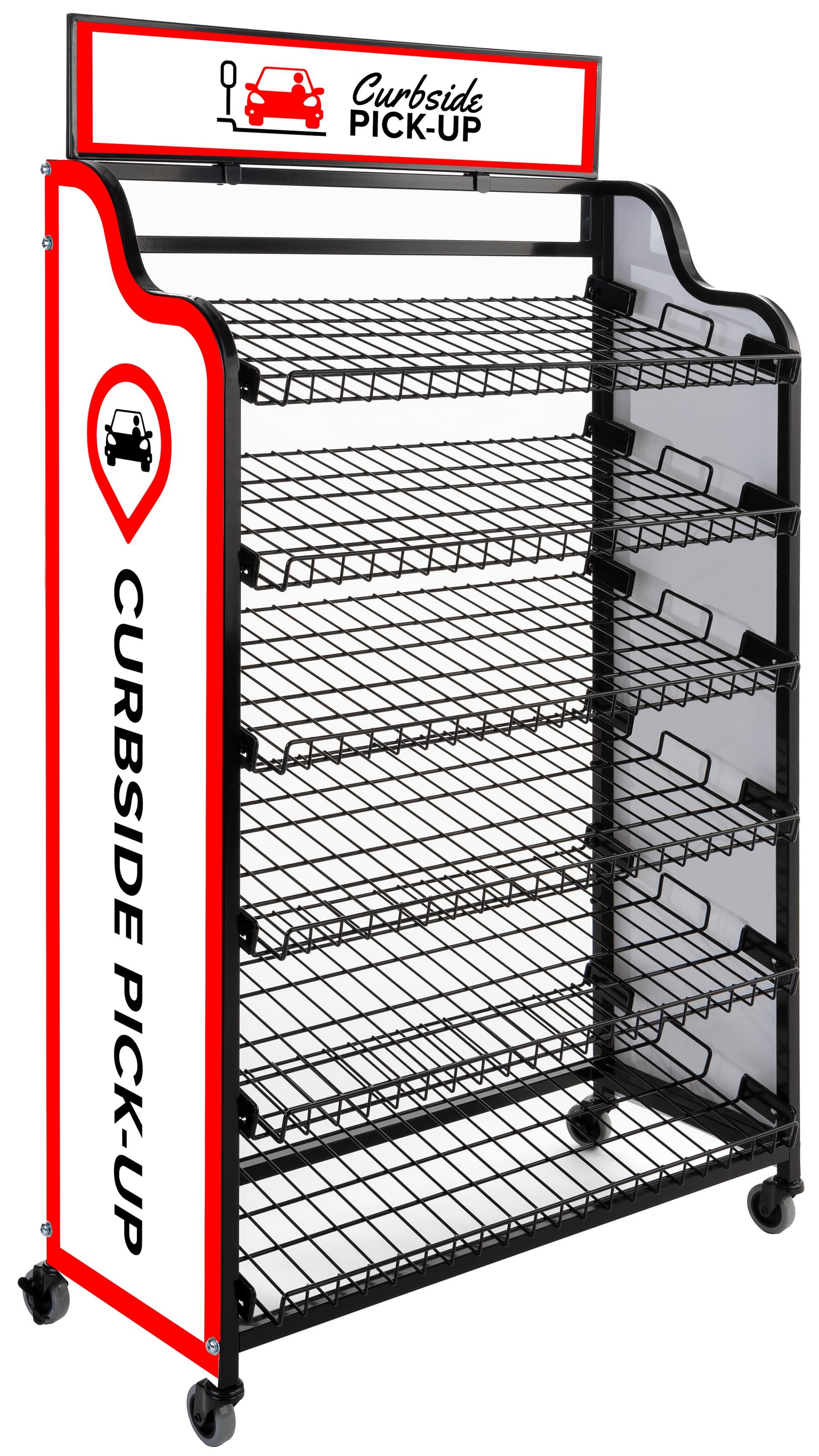 64 inch tall curbside pickup wire shelf