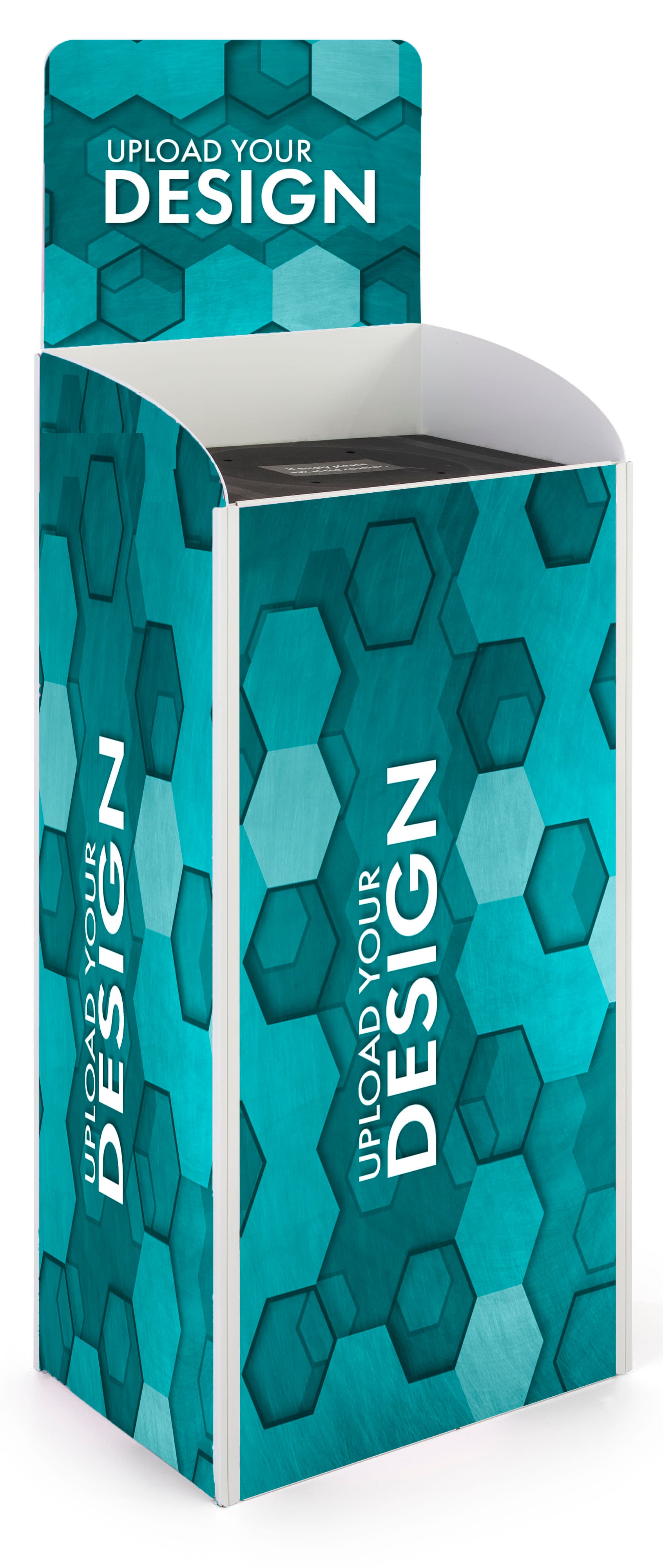 Custom retail beverage rack with interchangeable header and side panels 