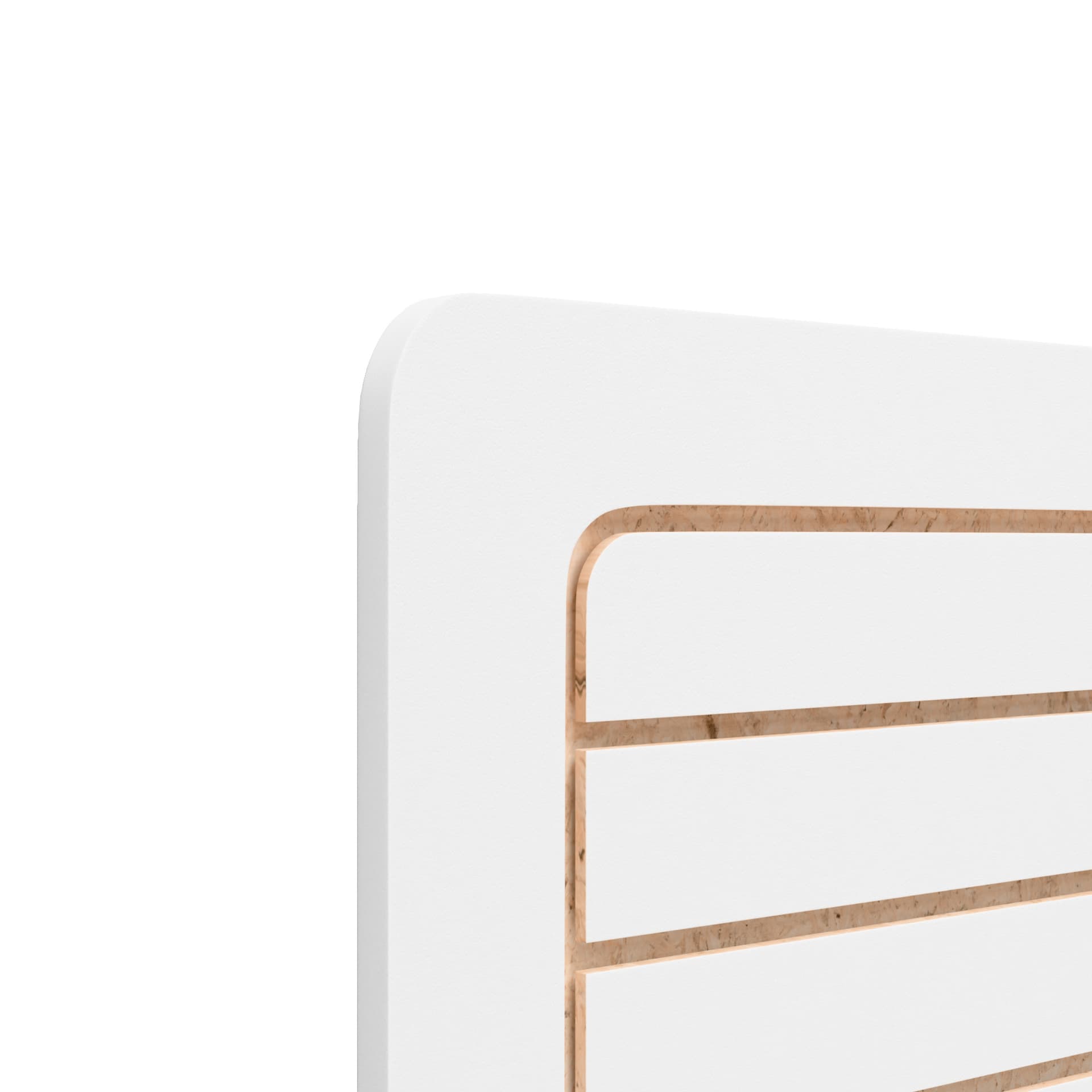 Retail slatwall panels with decorative round edge