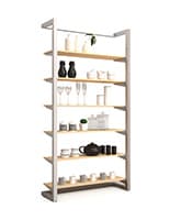 Wall mounted display with silver frame