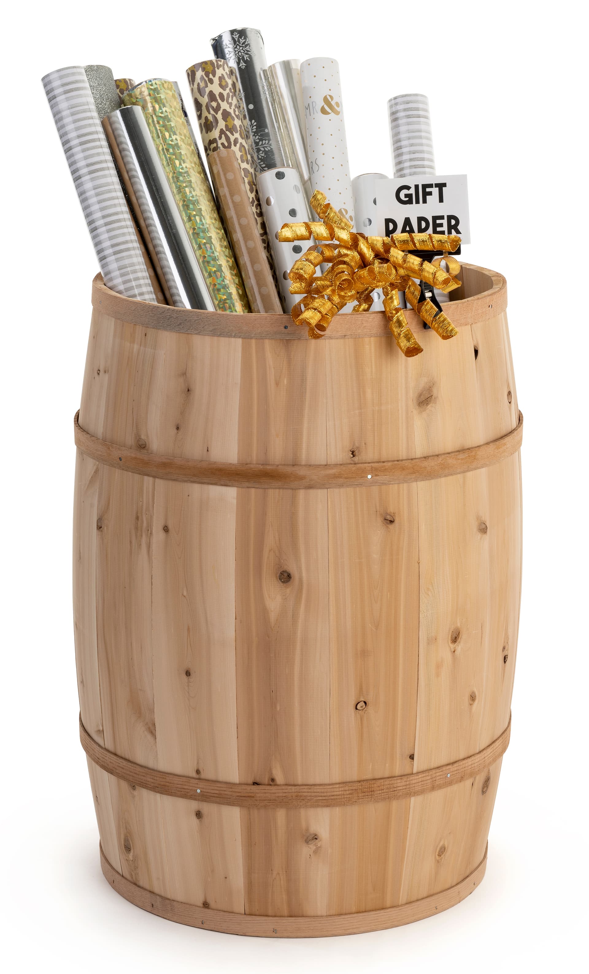 Wooden Display Barrel | Smooth Exterior Finish | Displays2Go