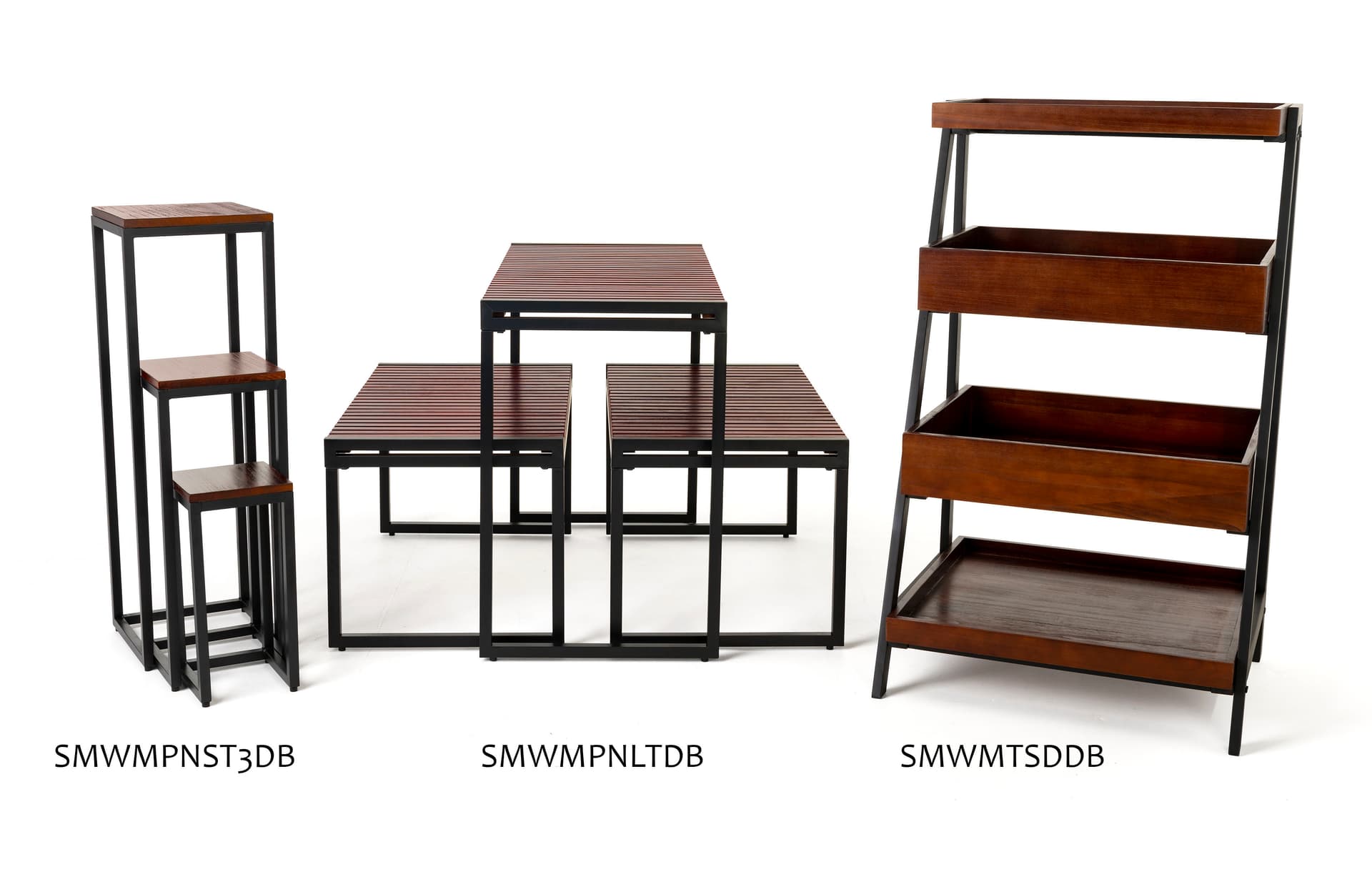 3-Piece rustic nesting table includes two coordinating pieces 