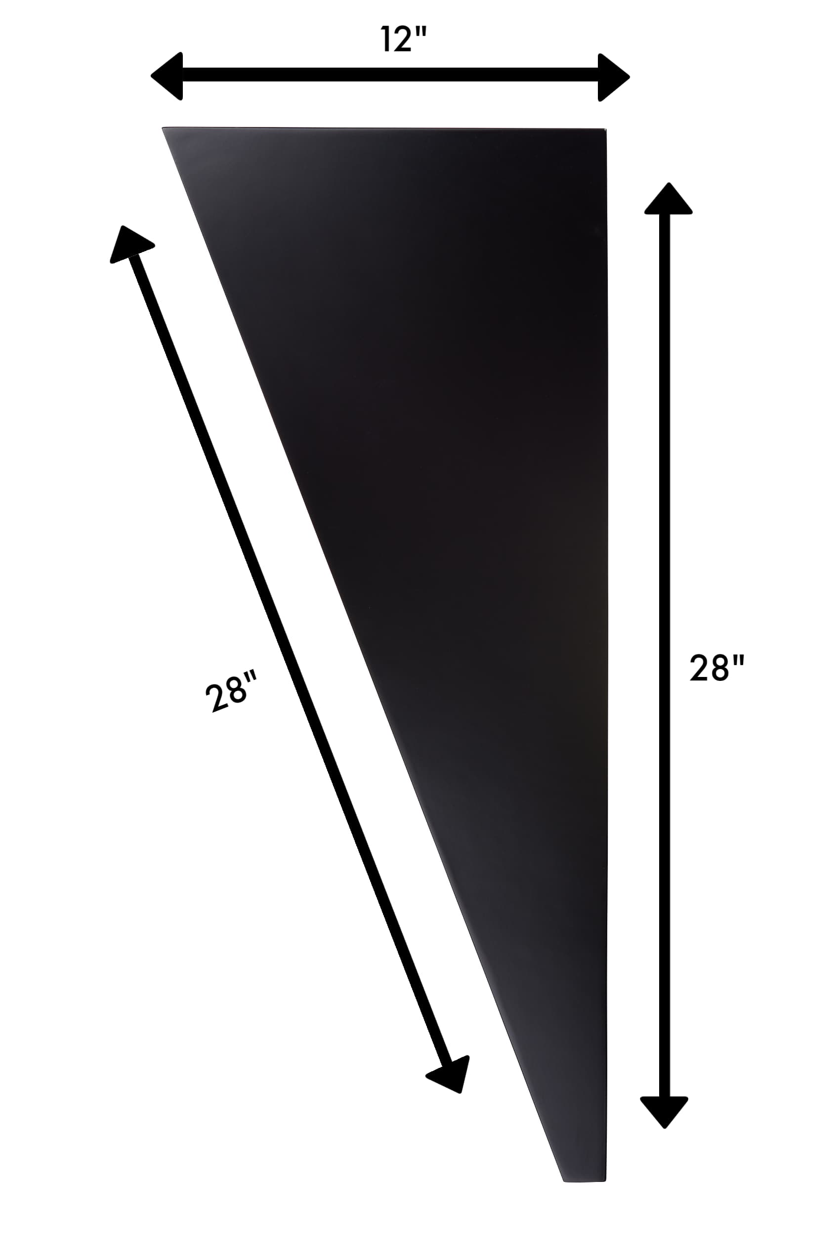 Wedge pedestal shelf with tapered base design