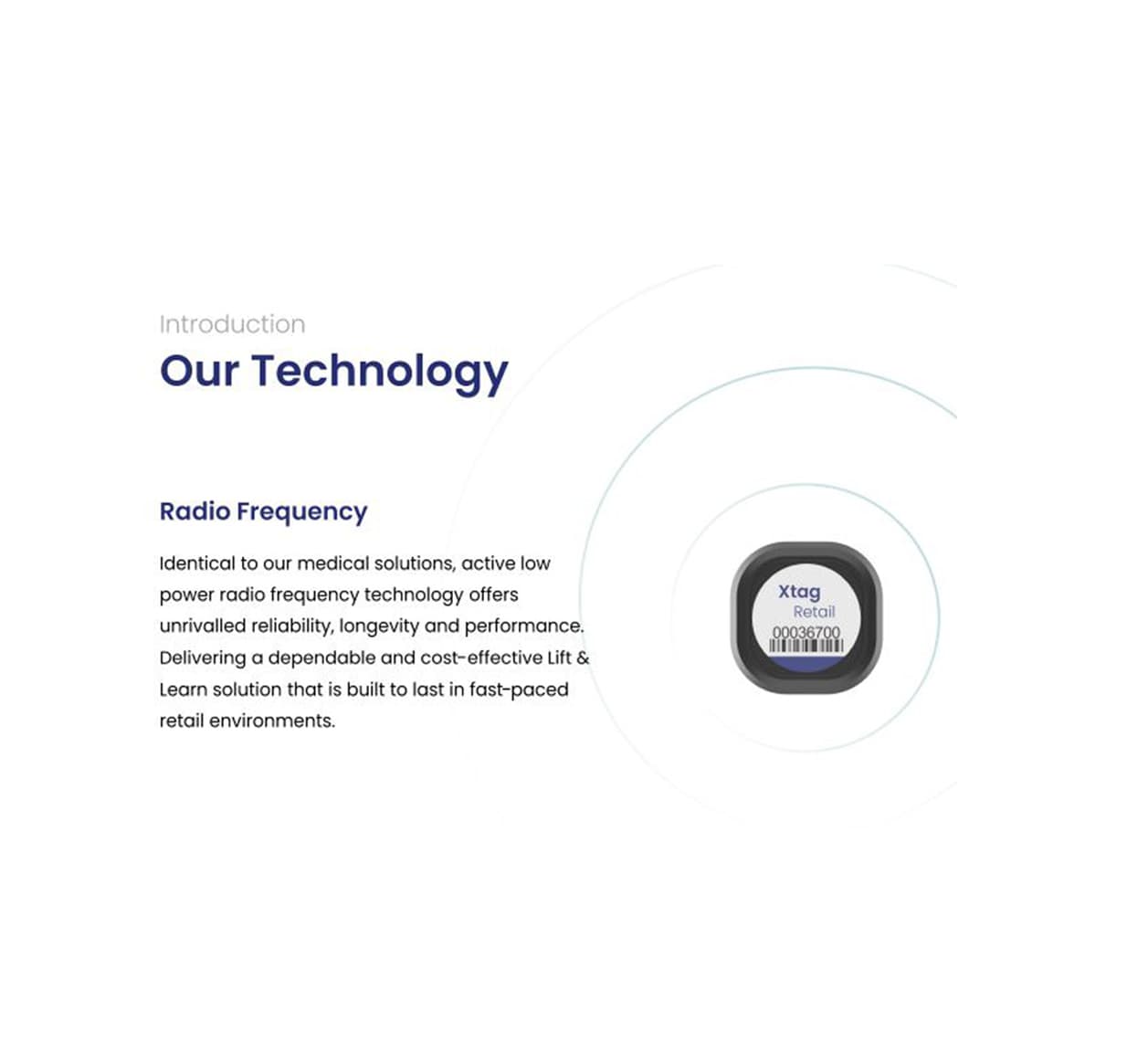 XtagRetail lift and learn tags with low power radio frequency technology 