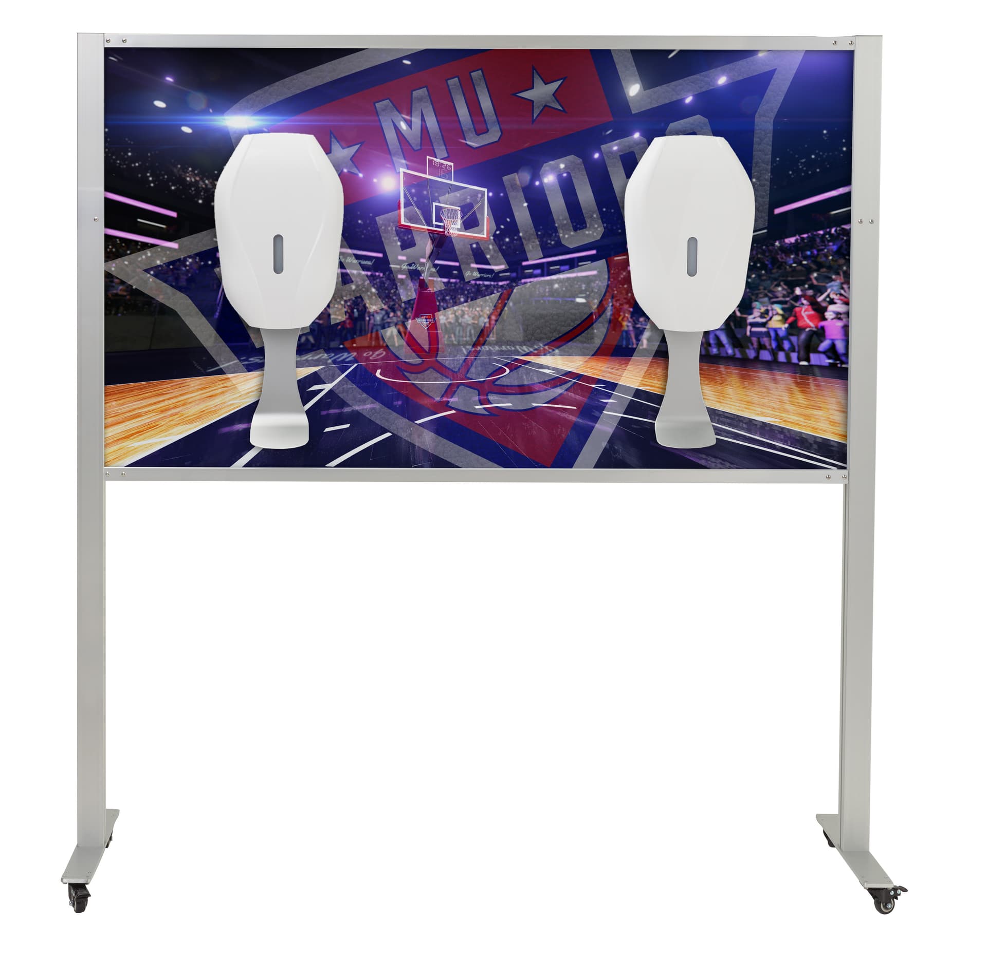 60x36 single sided custom hand sanitizer station panel for SNMUH with top insert placement 