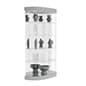 44" Glass Display Case w/ Top Lights, Wheels, Adjustable Shelves, Locking - Silver