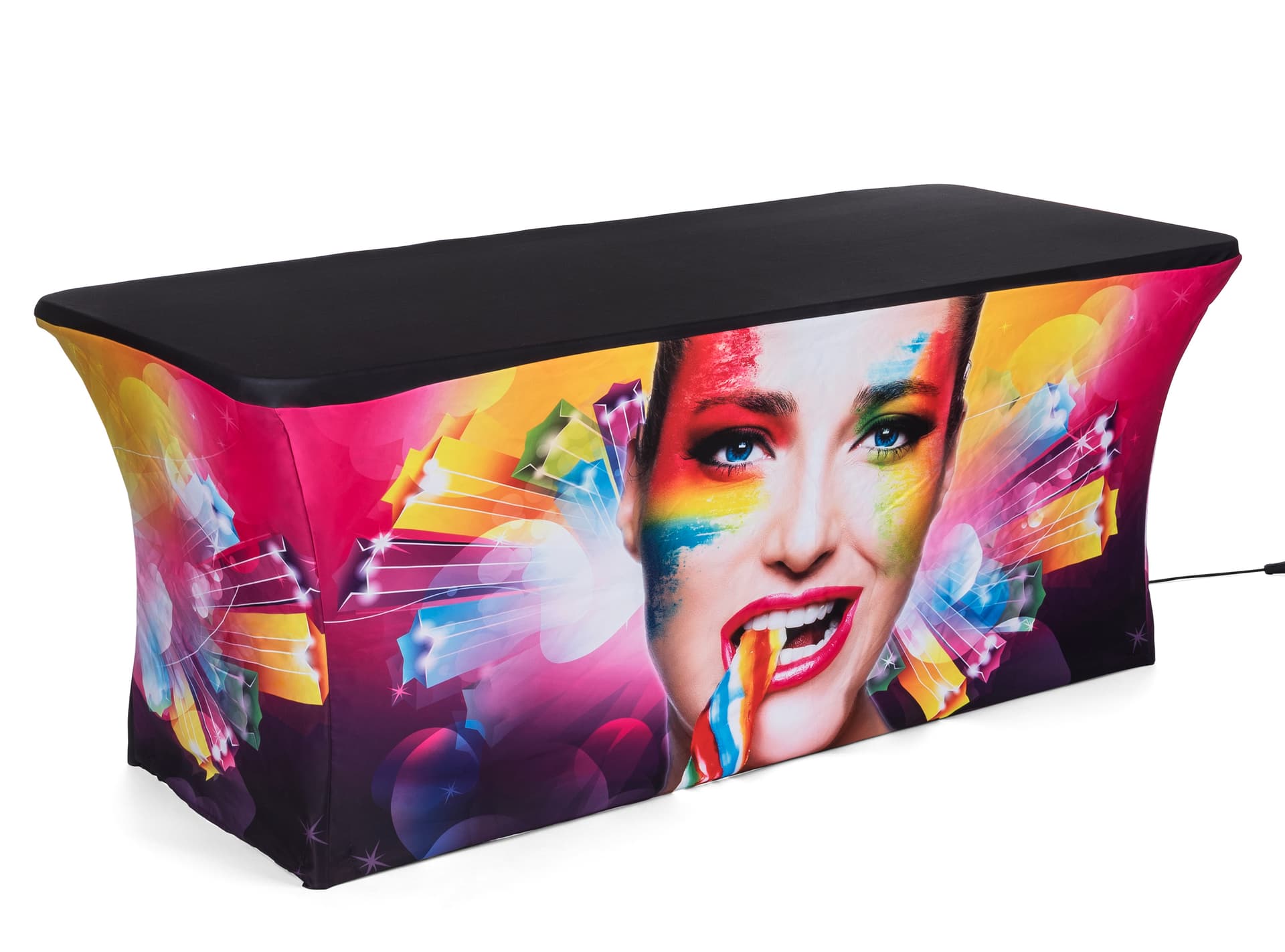 6 Foot backlit custom scrim cover and table set complete portable kit
