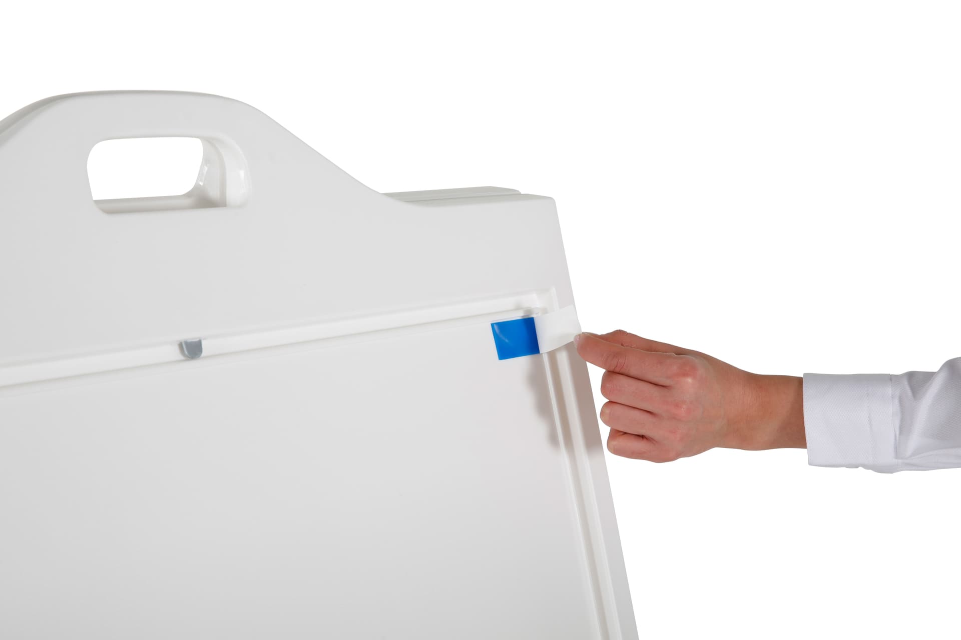 A-Frame Sidewalk Sign Holder includes poster tape for securing your posters