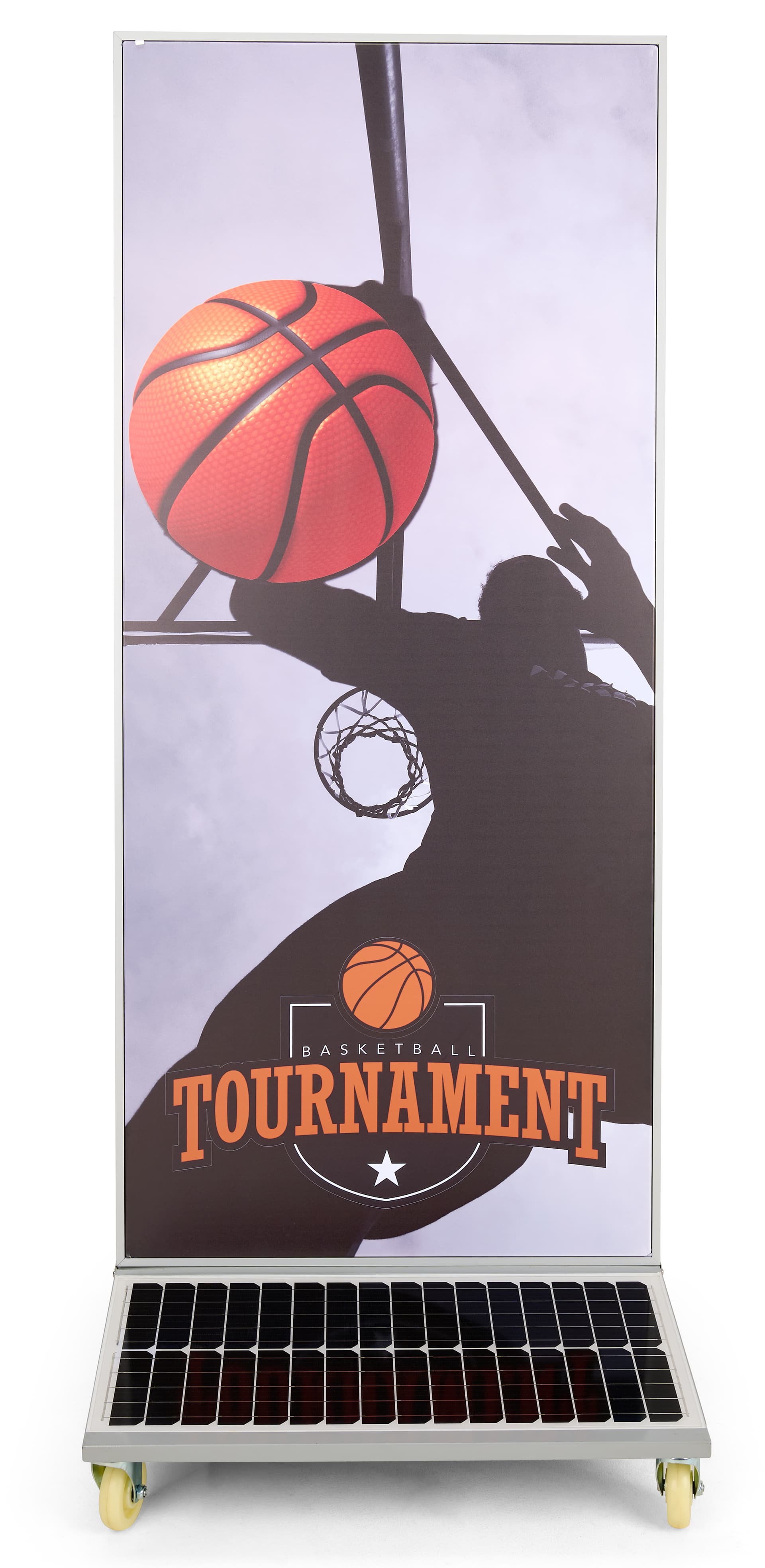 Solar Light Box Banner Stand with Caster Wheels 