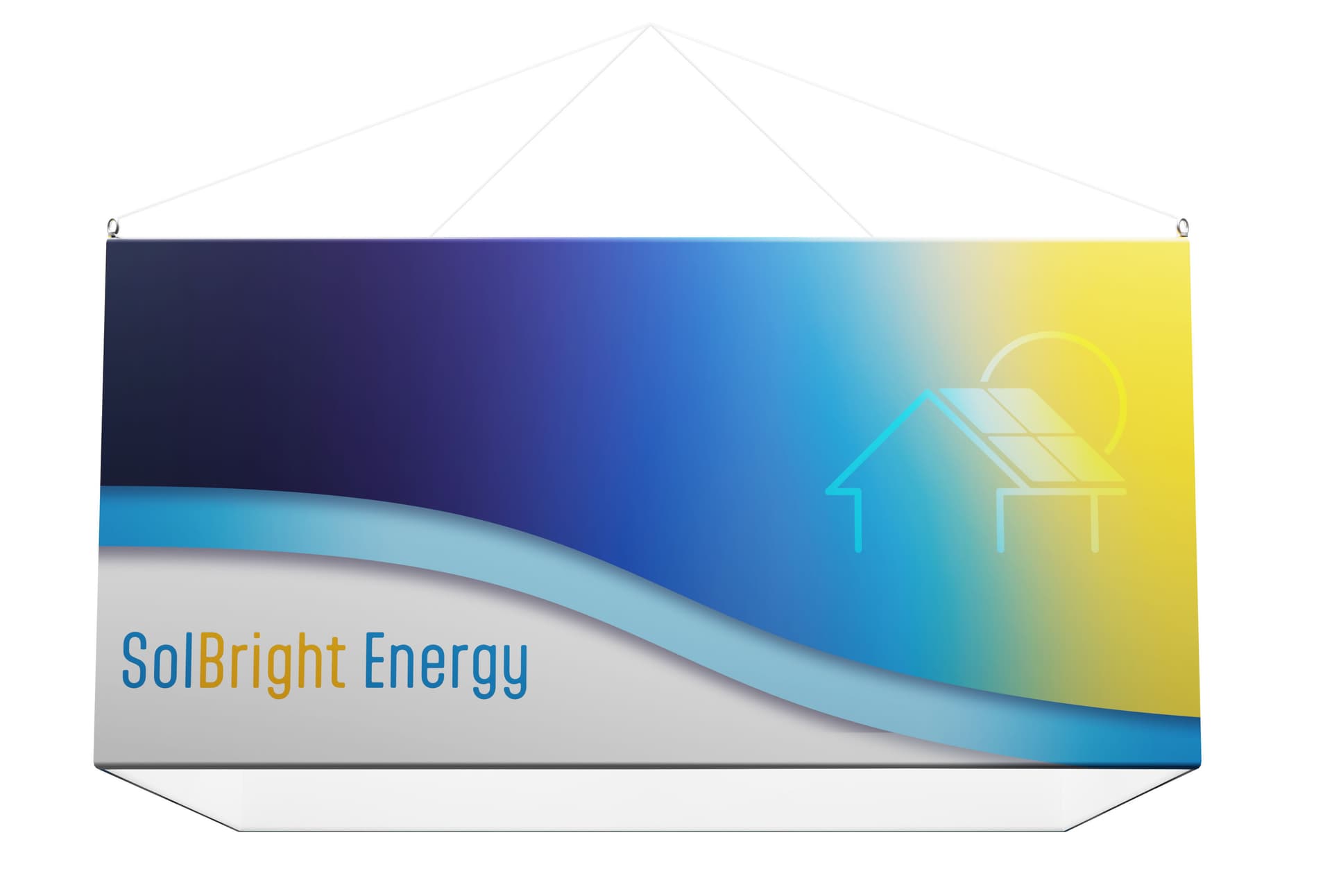 Hanging graphic with individual printing areas