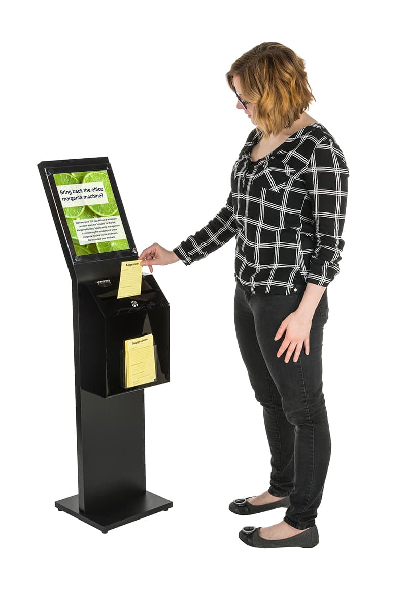 Floor Standing Black Charity Collection Box