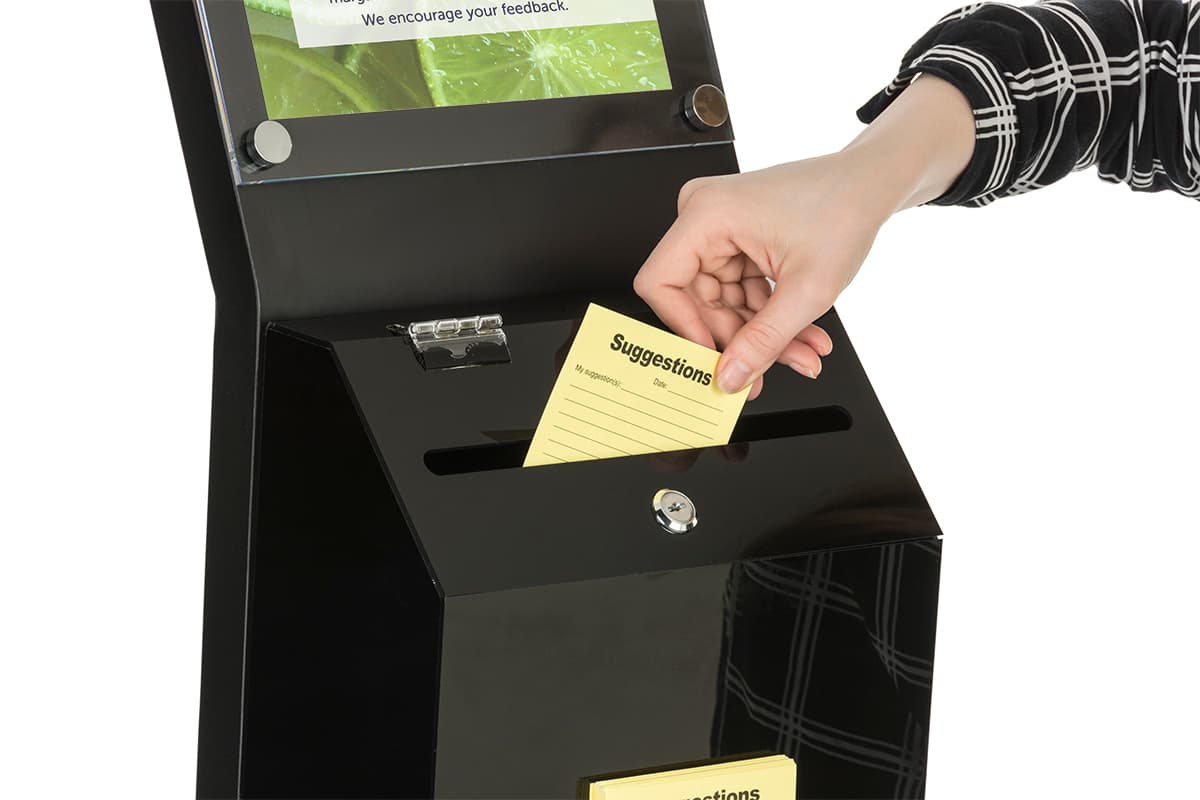 Lockable Black Charity Collection Box