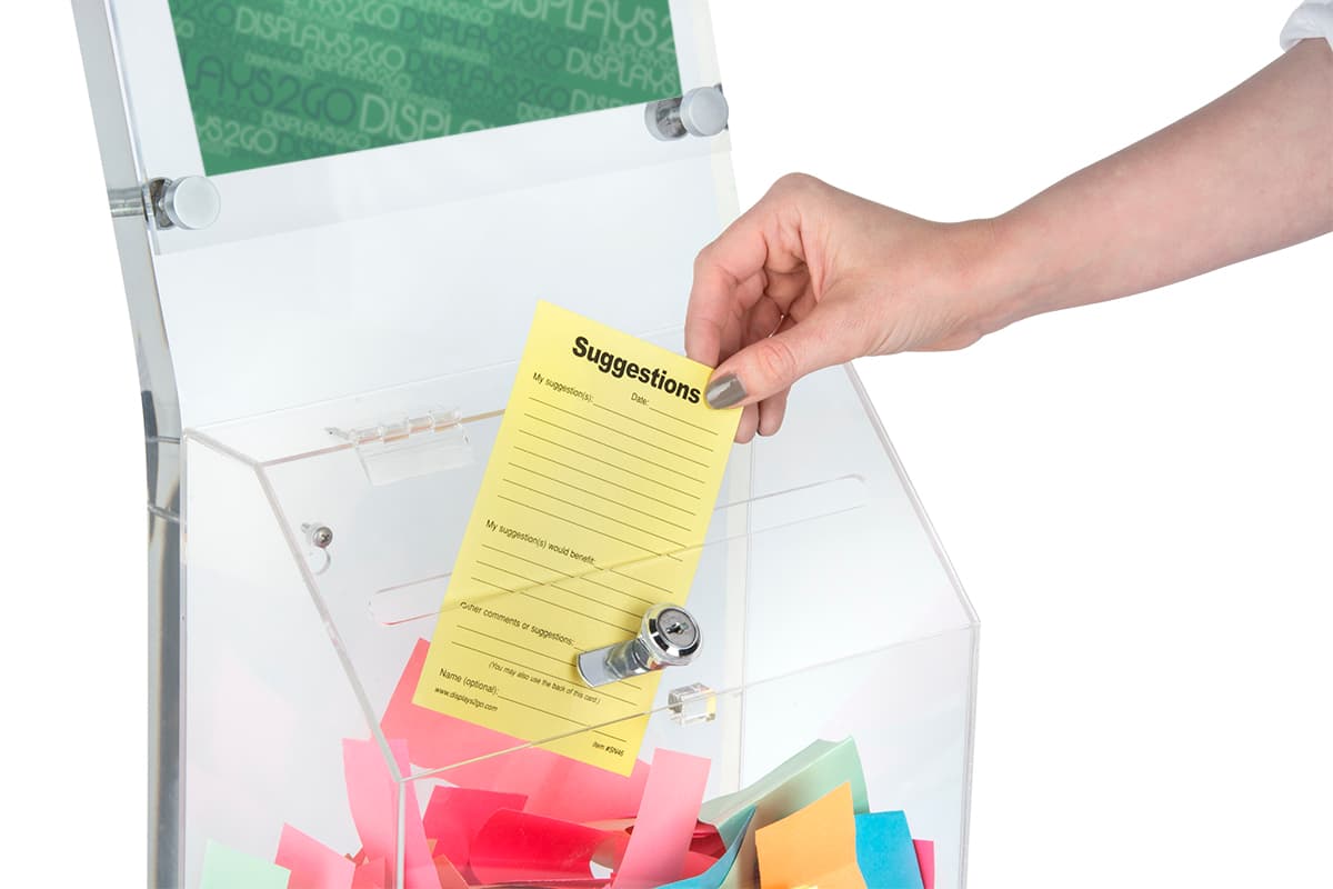 Clear Charity Collection Box with Locking Lid