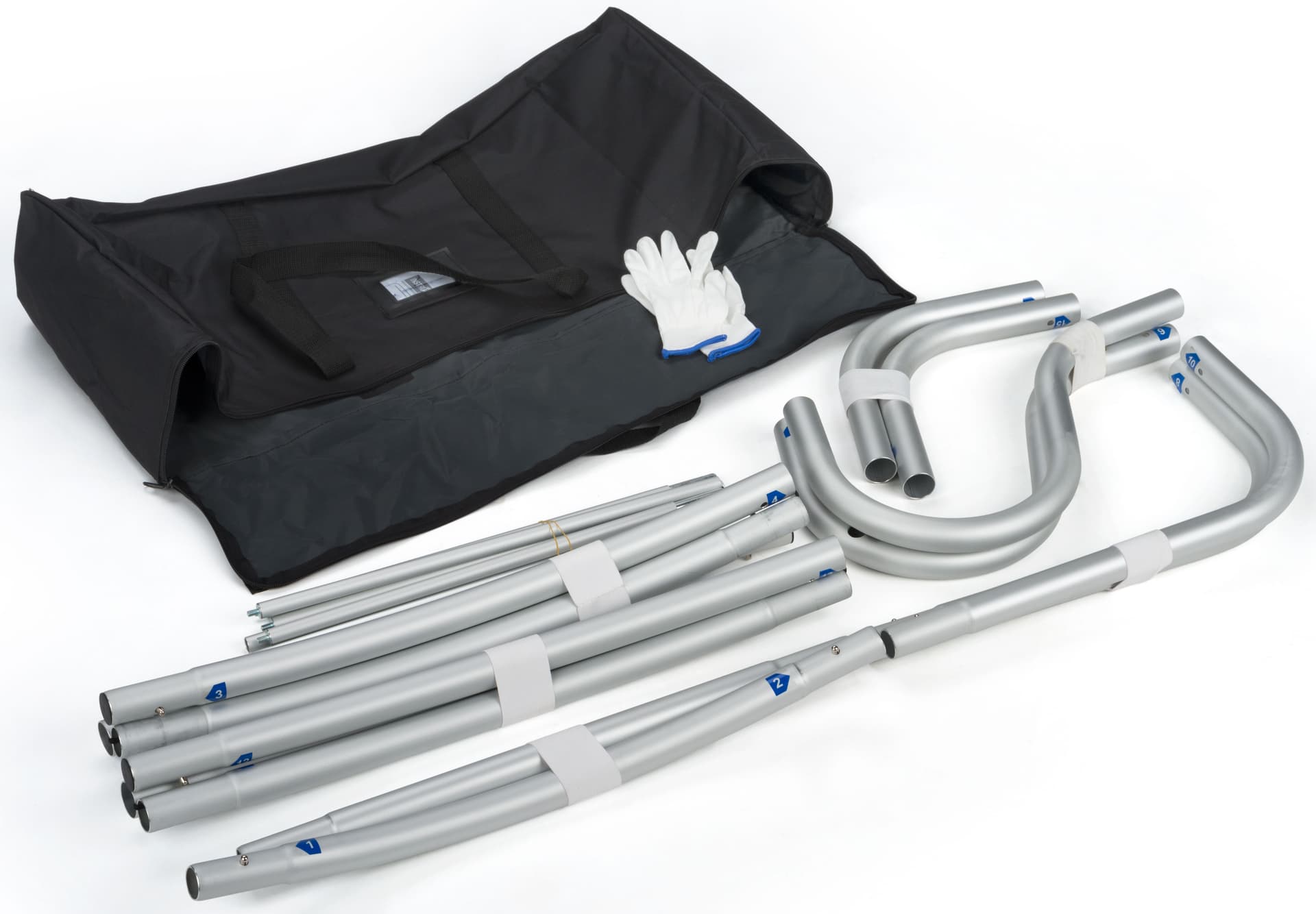 Silver Curved Fabric Display Stand