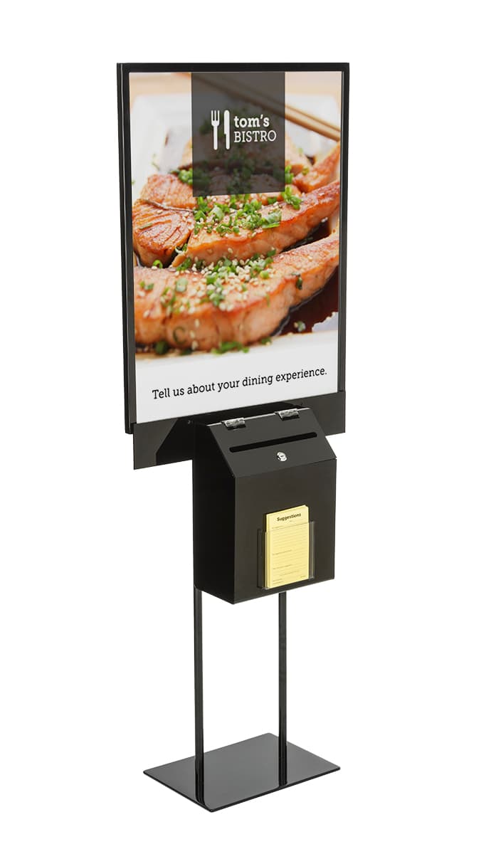 Black Sign Stand with Lead Box | Double Sided Sign Holder | Displays2Go