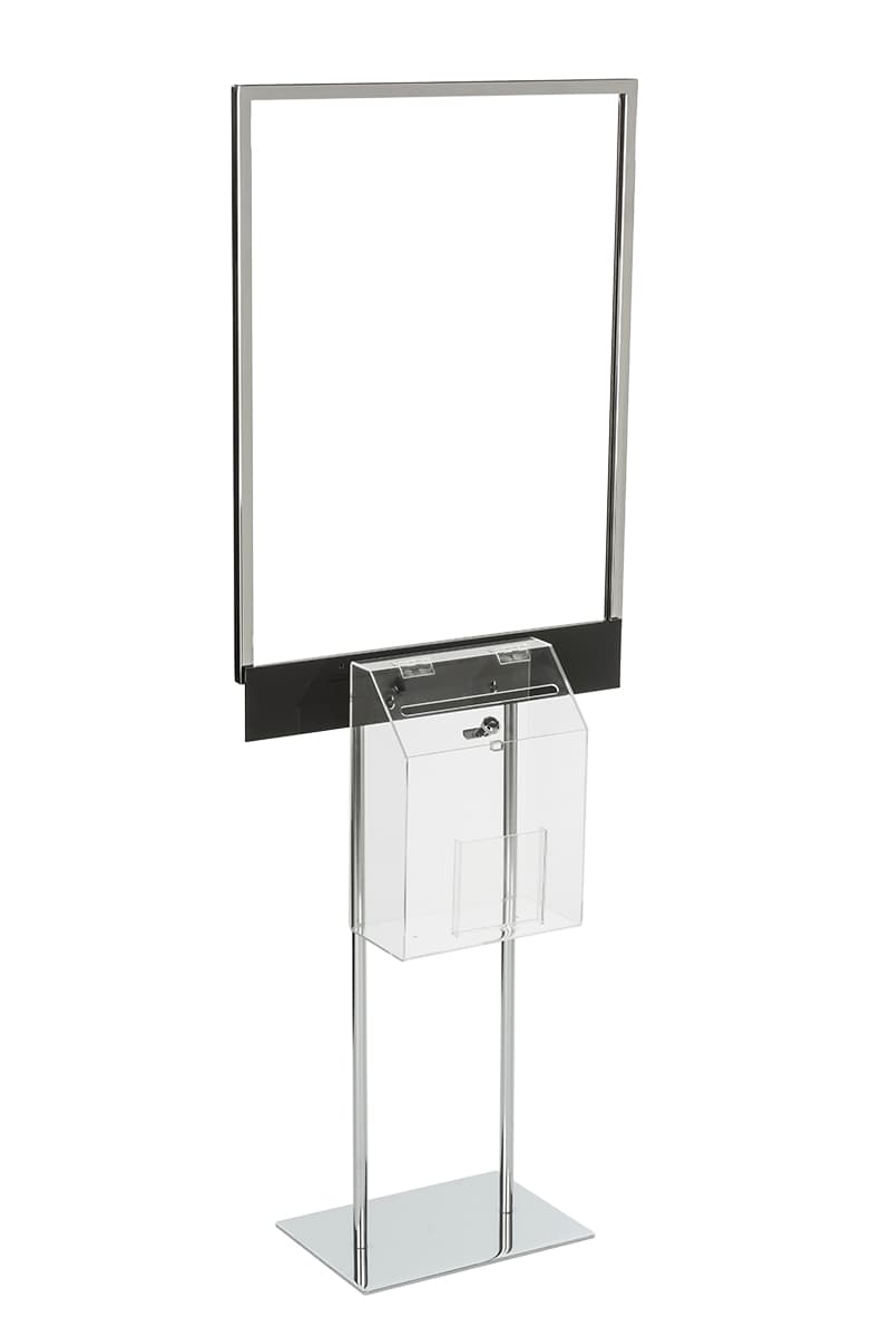 Silver Sign Stand with Sweepstakes Box for 22" x 28" Posters