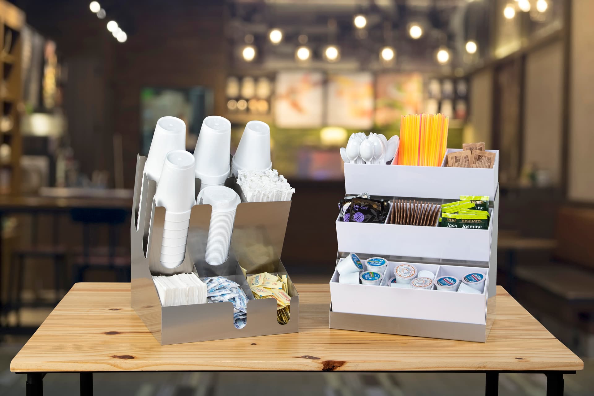 Coffee bar condiment dispenser for commercial use