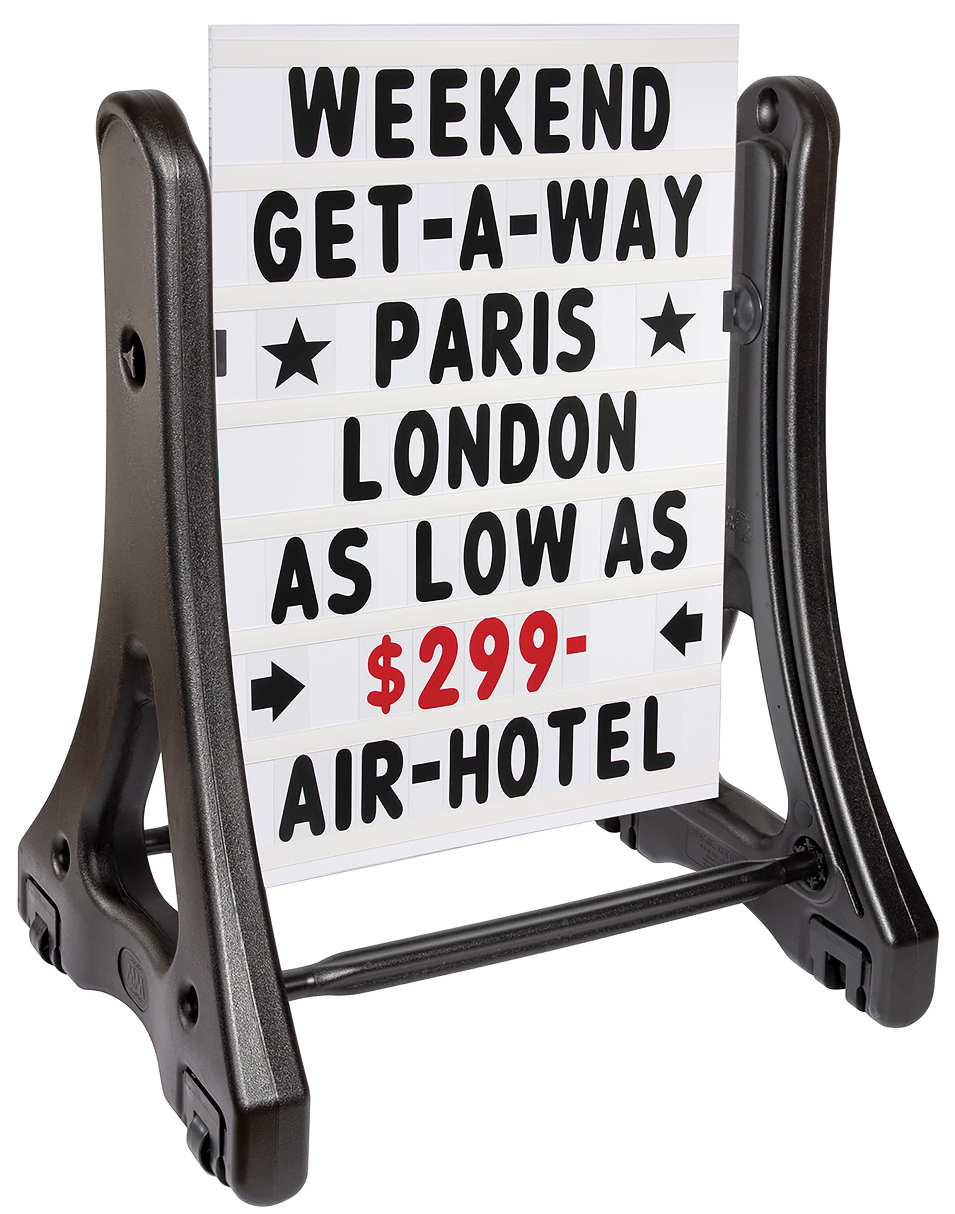 24 x 36 letter board swinger signage with fourteen total rows of messaging
