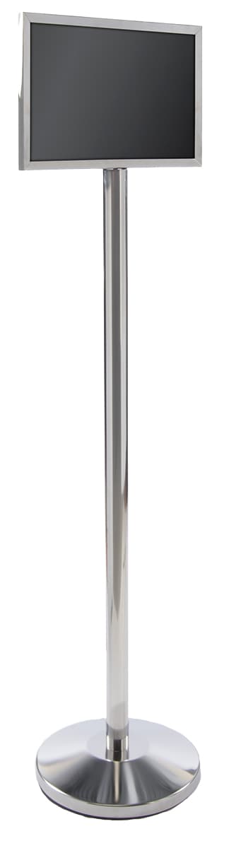 Chrome Stanchion with Sign Frame